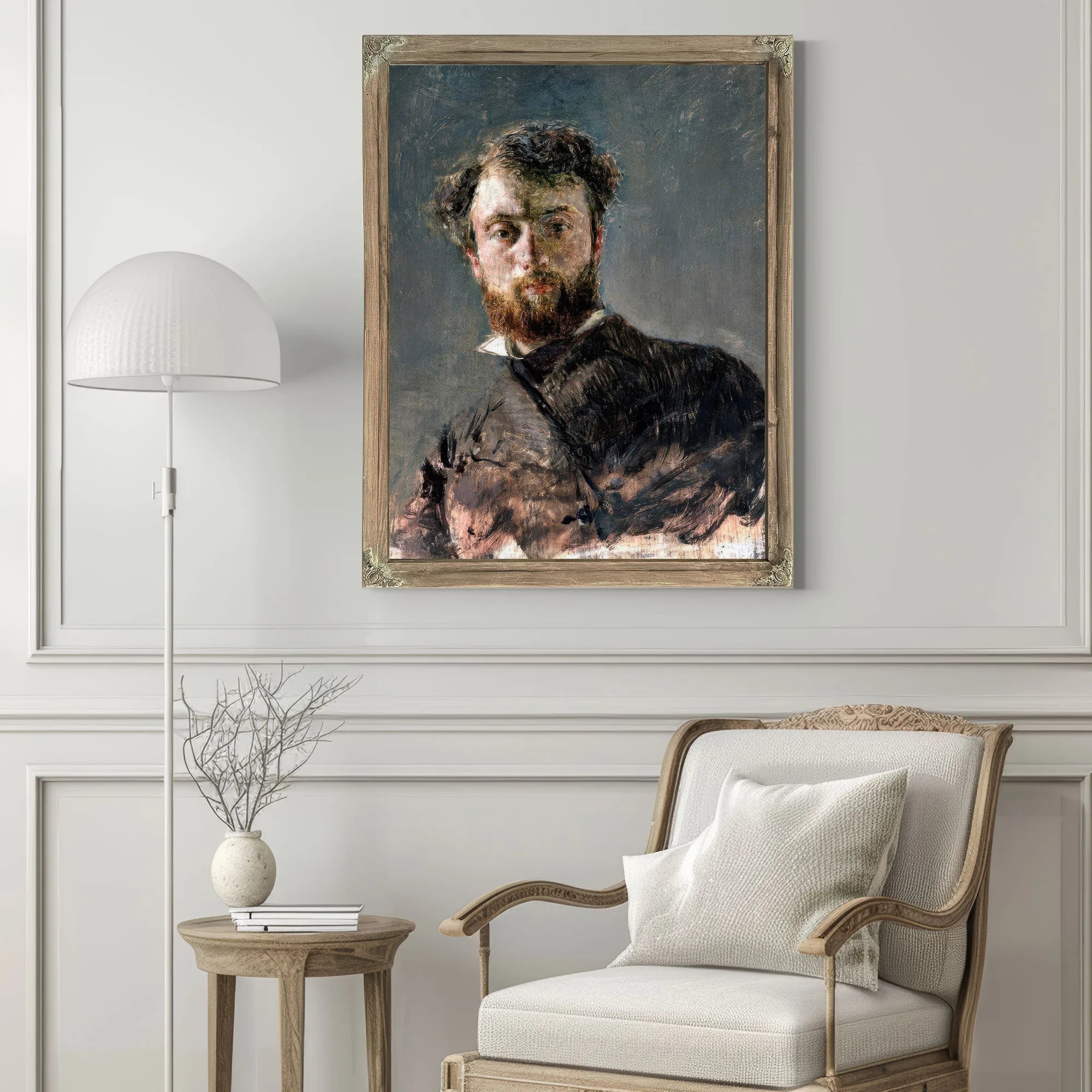 Self Portrait By Antonio Mancini Fine Art Print