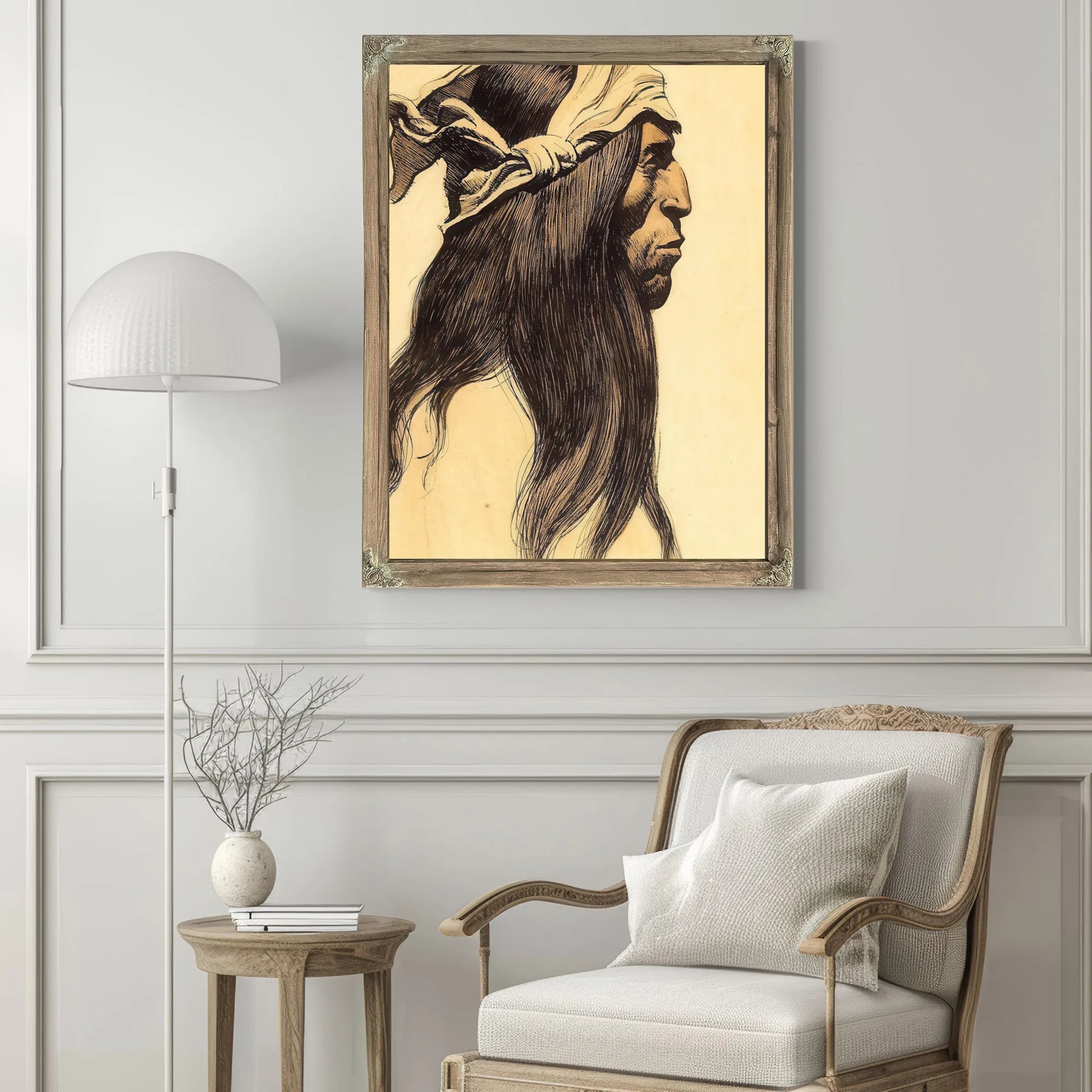 A Portrait Of An Indian By Maynard Dixon Fine Art Print