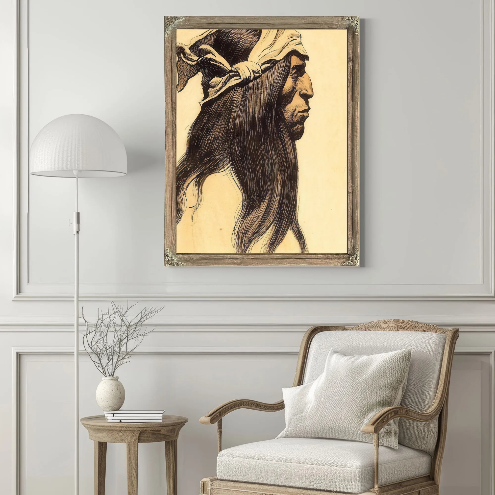 A Portrait Of An Indian By Maynard Dixon Fine Art Print