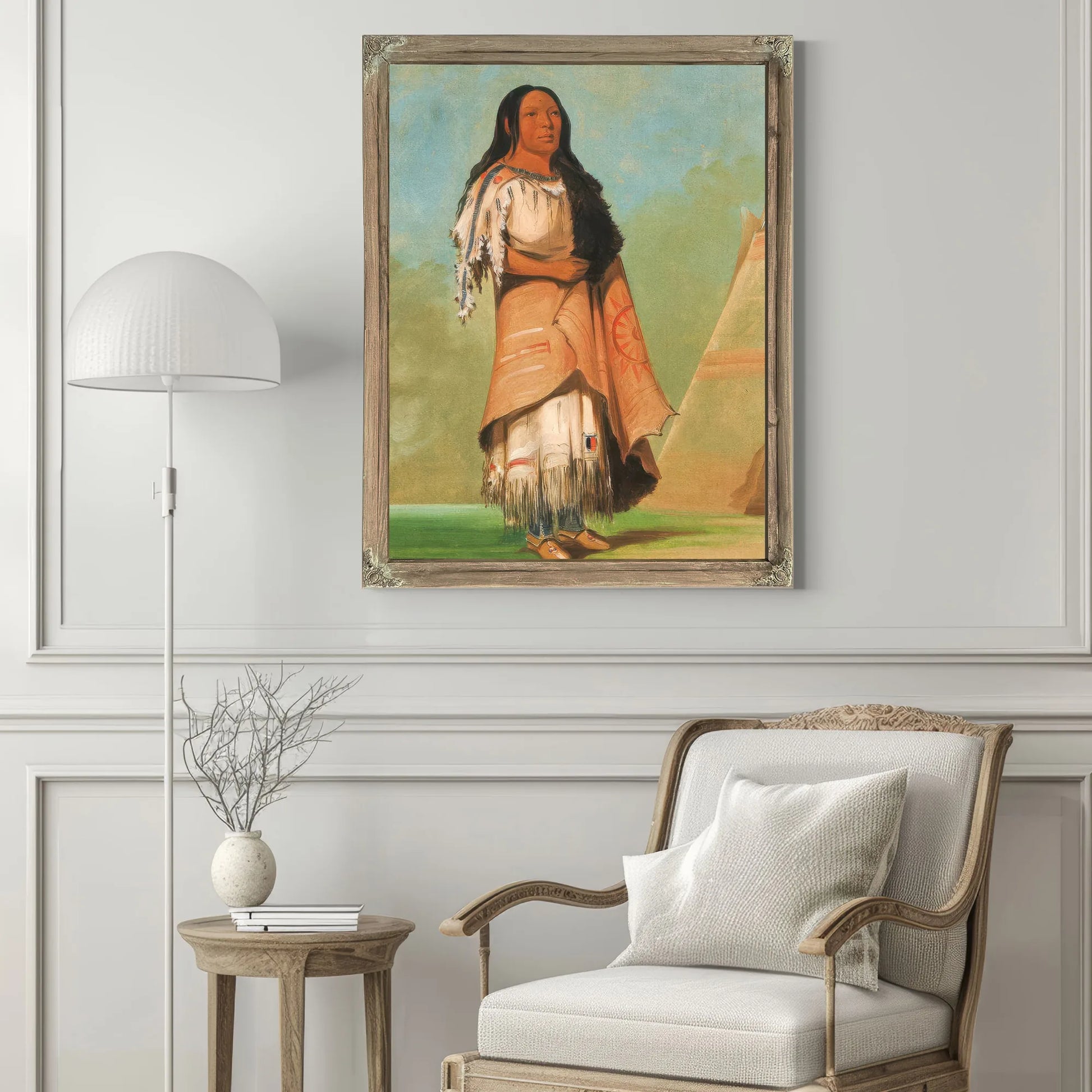 Ah' Kay Ee Pix En, Woman Who Strikes Many By George Catlin Fine Art Print