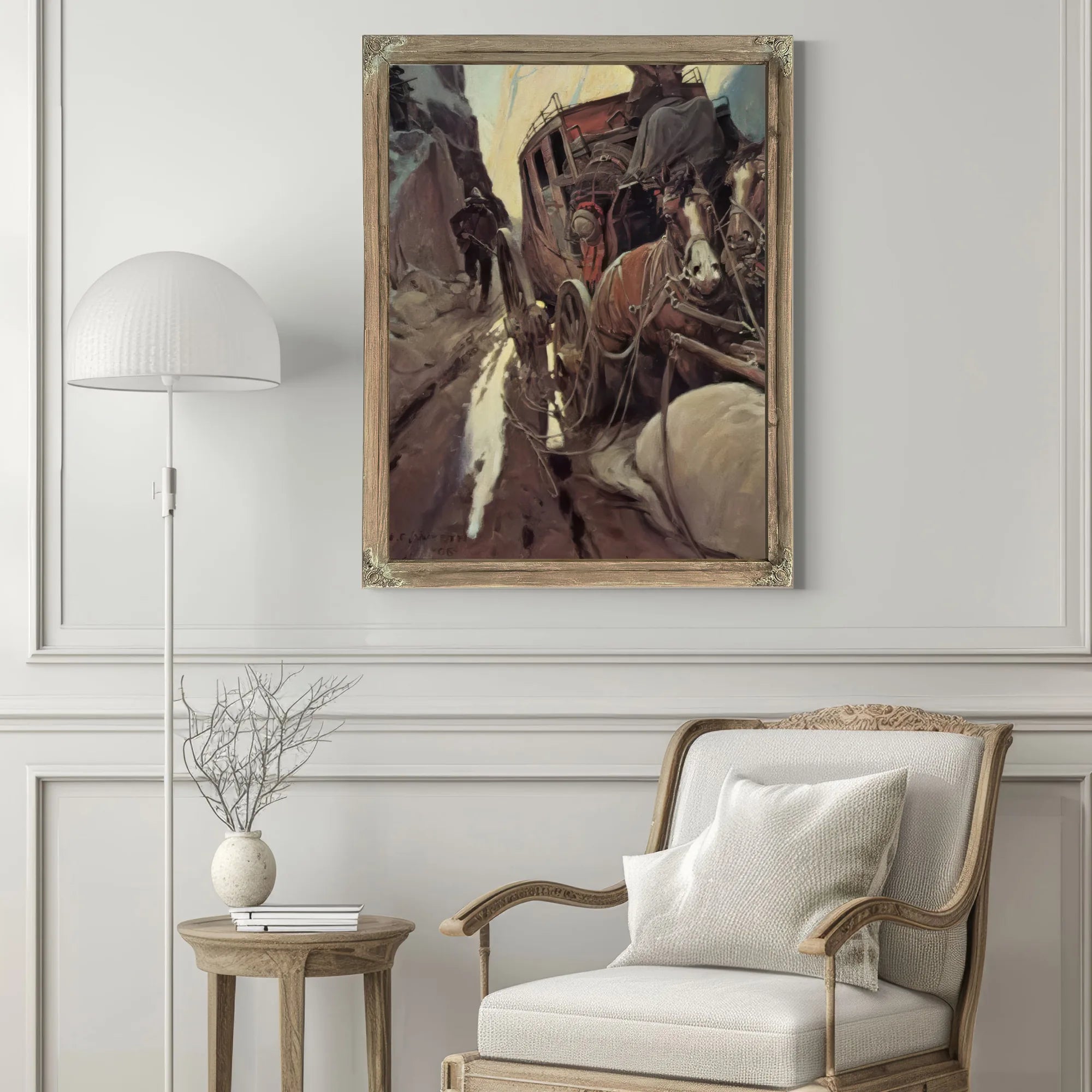 Hands Up(Holdup In The Canyon) By NC Wyeth Fine Art Print