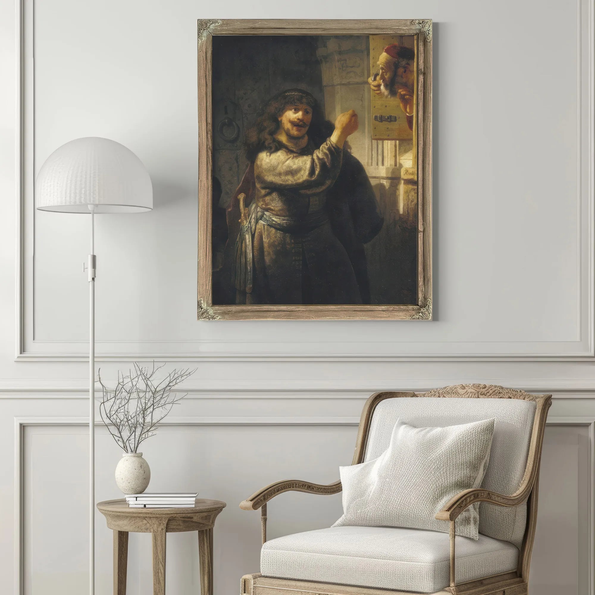 Samson Threatening His Father In Law By Rembrandt Fine Art Print