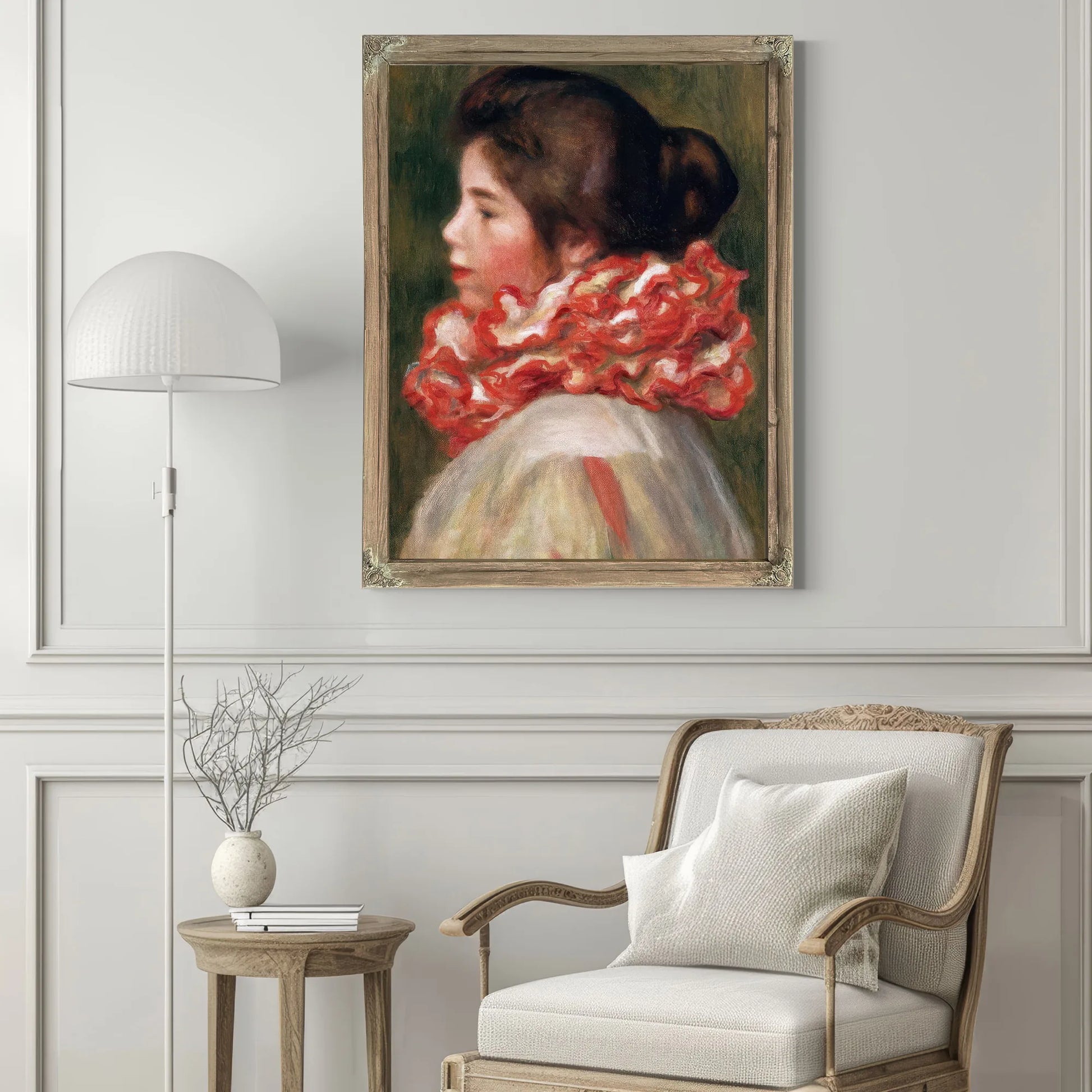 Girl In A Red Ruff By Pierre August Renoir Fine Art Print