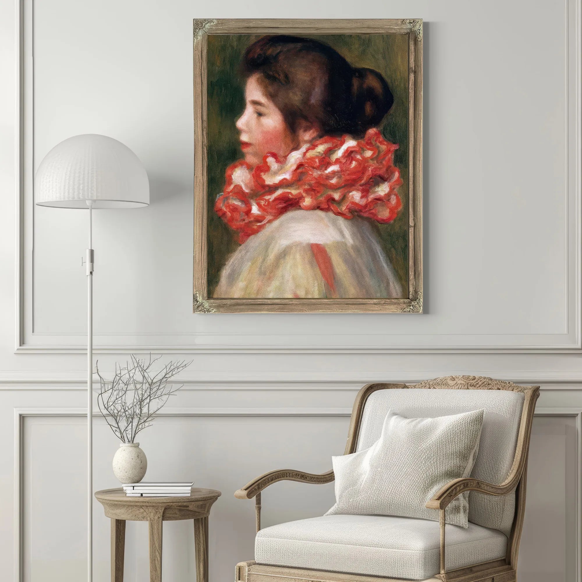 Girl In A Red Ruff By Pierre August Renoir Fine Art Print