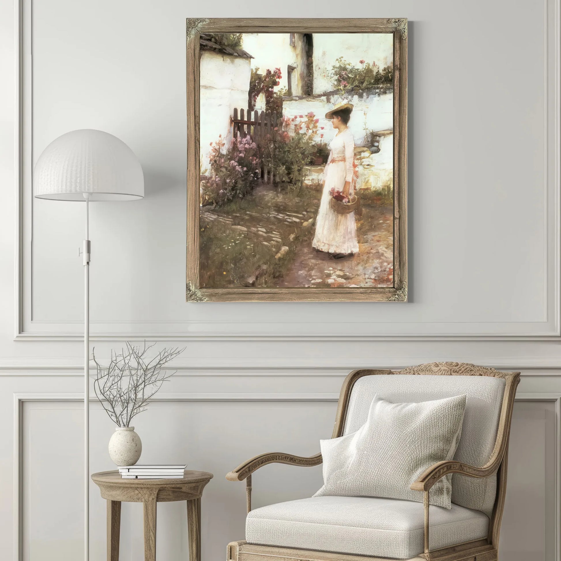 Gathering Flowers In A Devonshire Garden 6 By John Waterhouse Fine Art Print