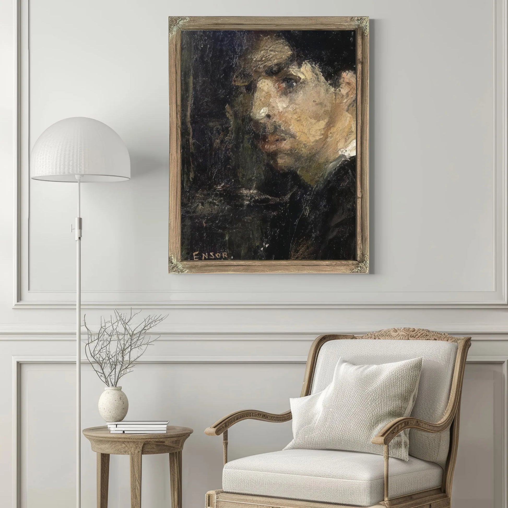 Self Portrait, Called The Big Head By James Ensor Fine Art Print