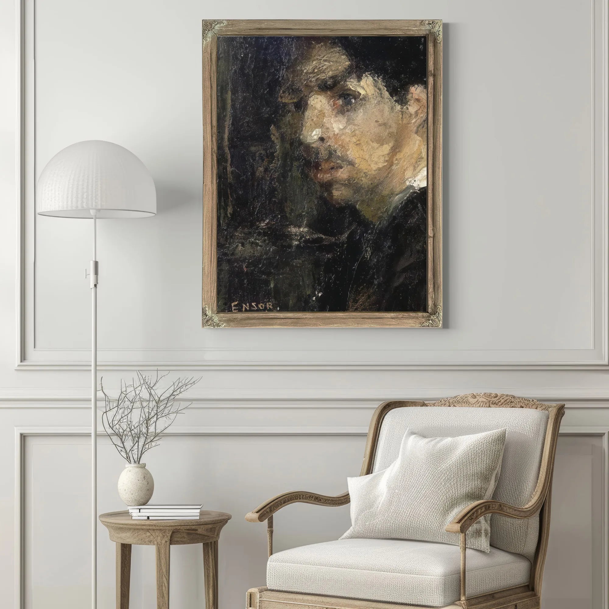 Self Portrait, Called The Big Head By James Ensor Fine Art Print