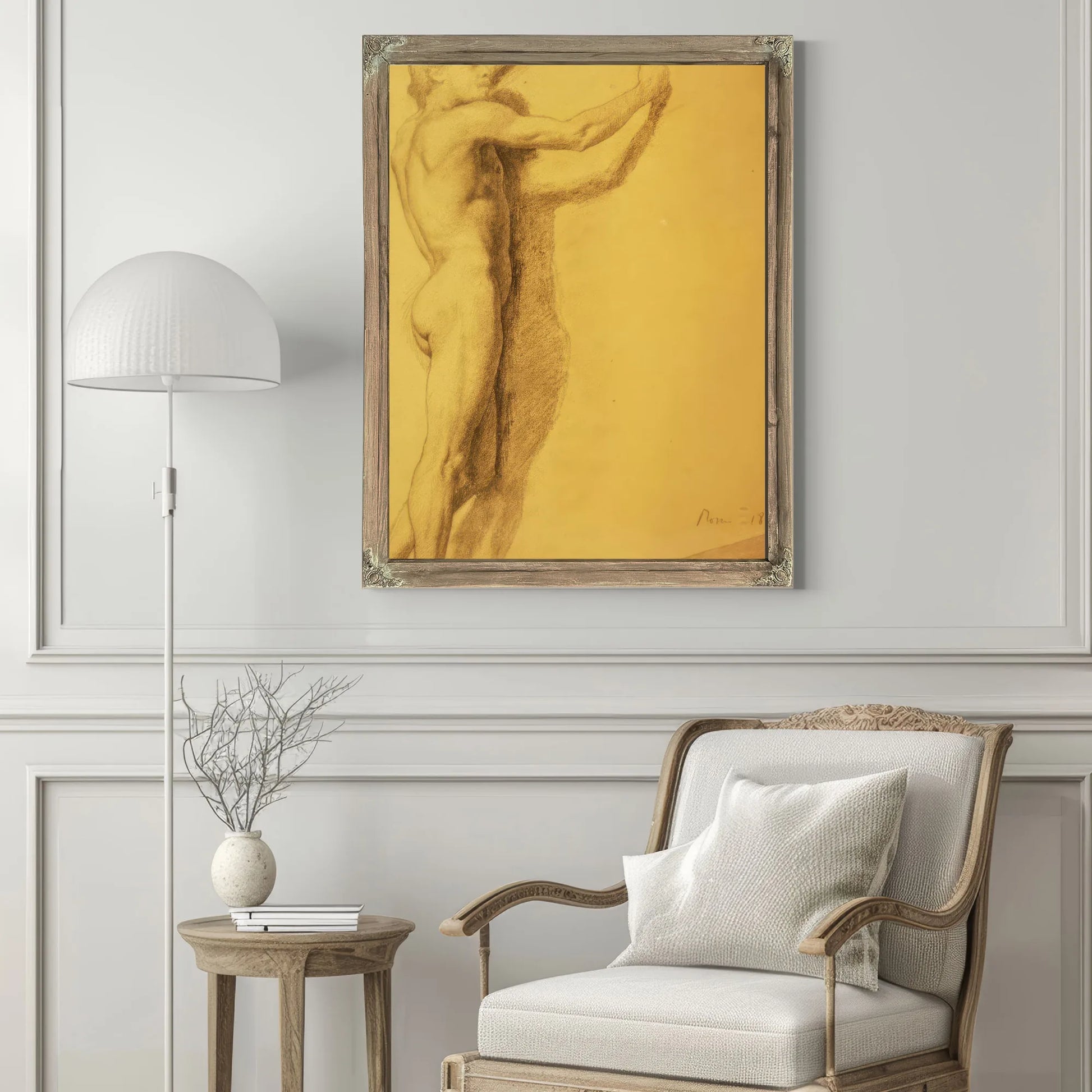 Study Of A Male Nude By Edgar Degas Fine Art Print
