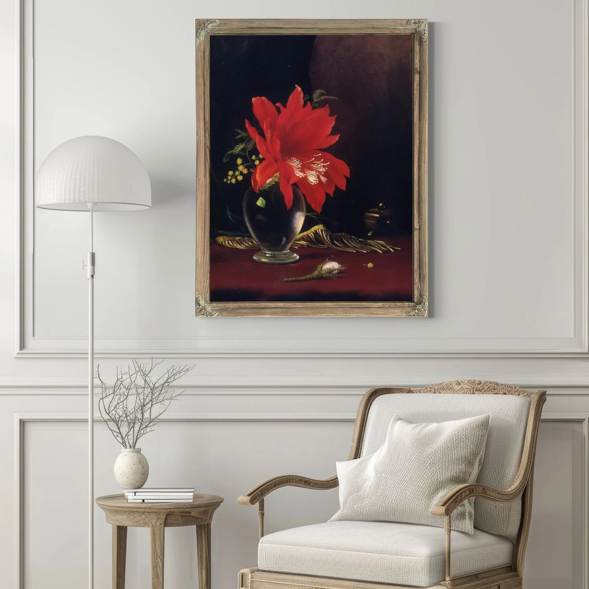 Red Flower In A Vase By Martin Johnson Heade Fine Art Print