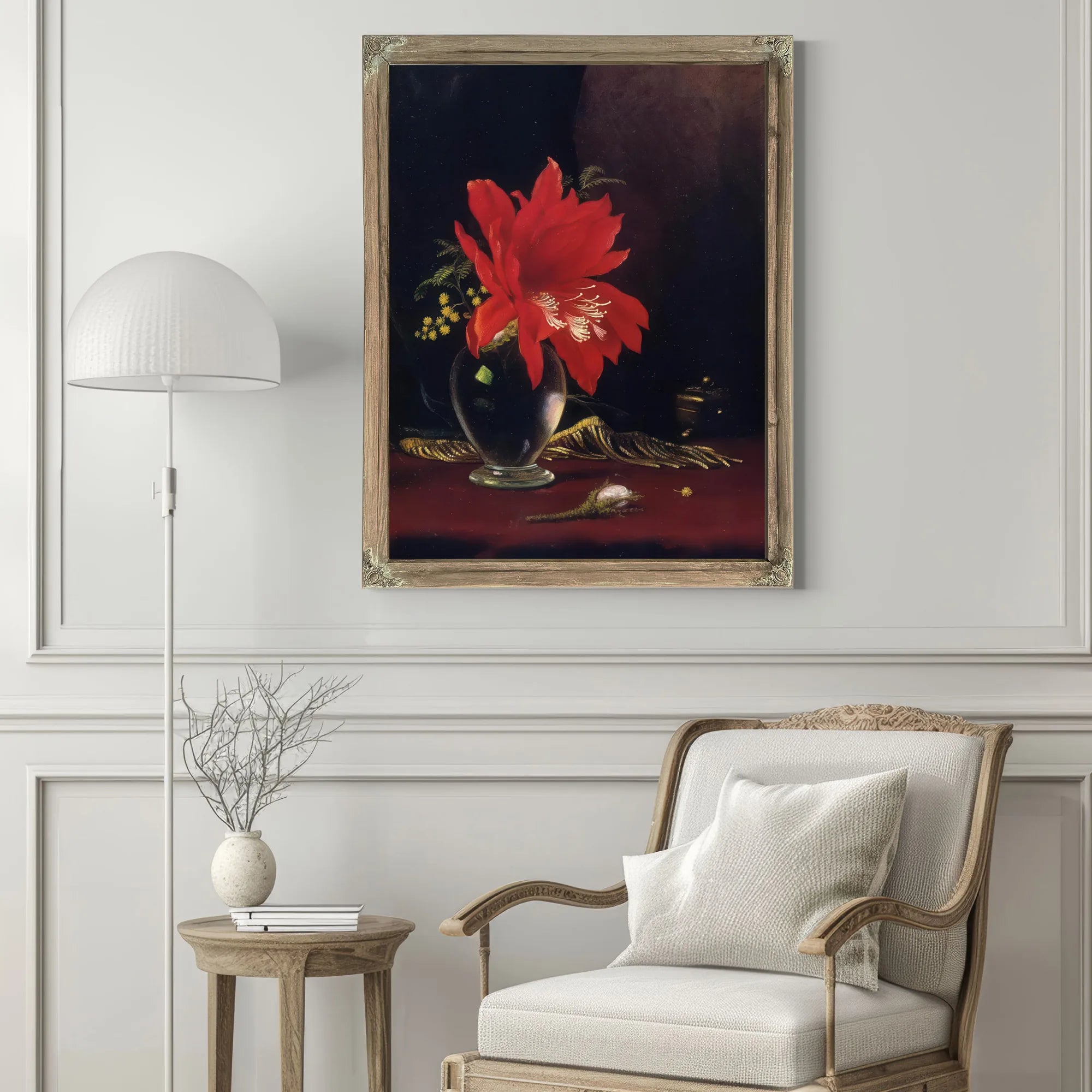 Red Flower In A Vase By Martin Johnson Heade Fine Art Print