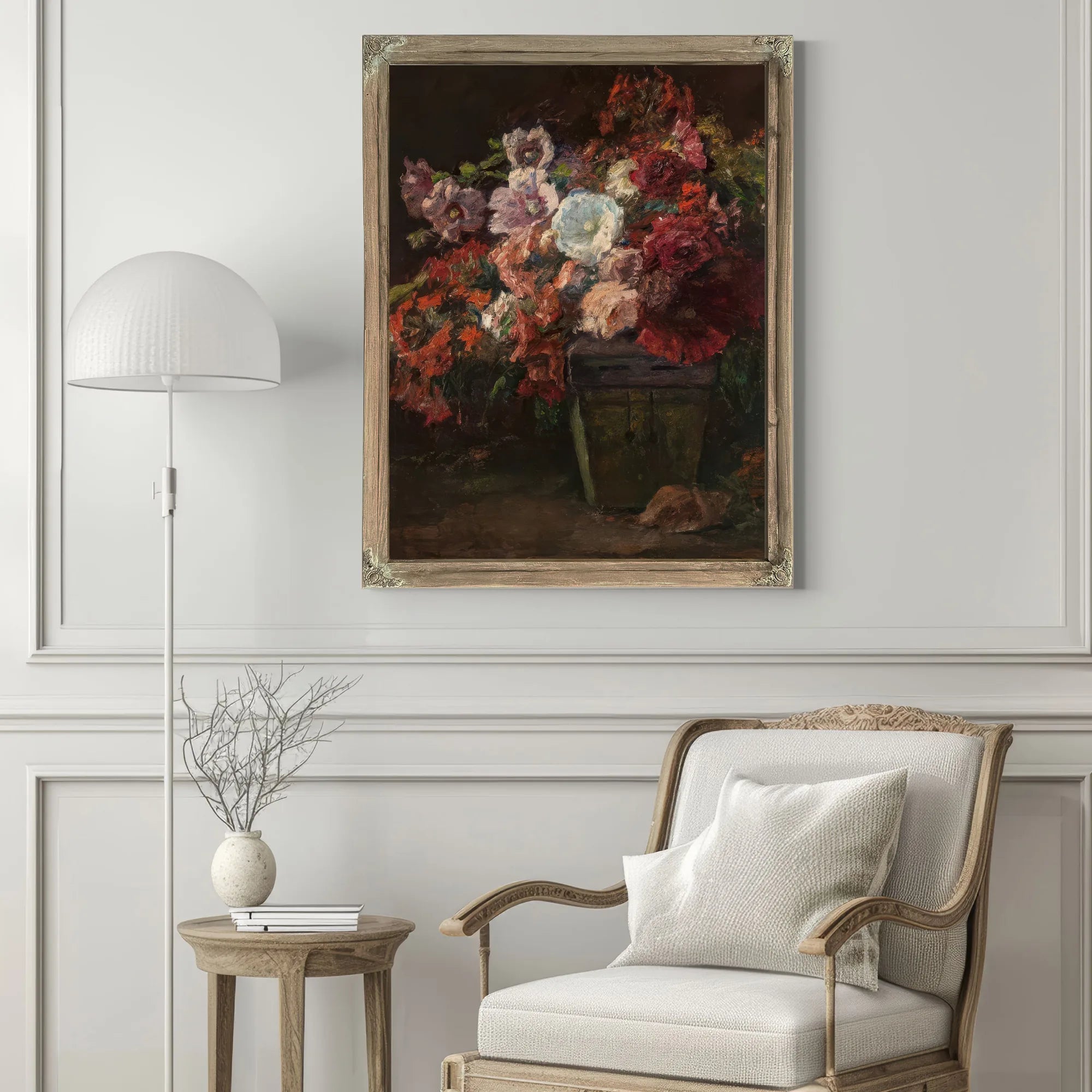 Hollyhocks (Vase Of Flowers) By Theodore Clement Steele Fine Art Print