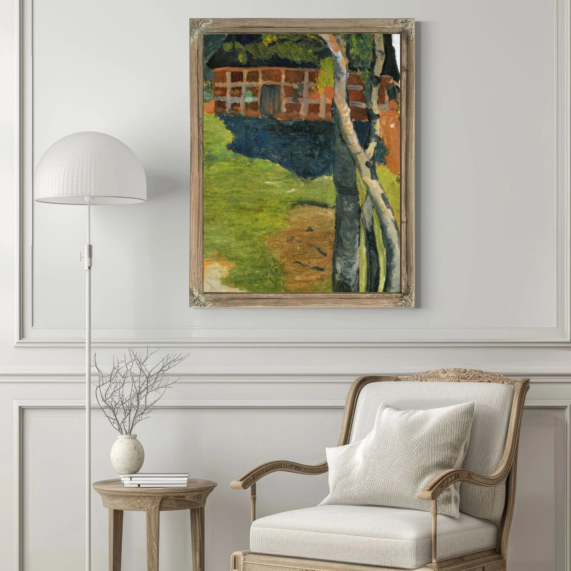 Birch Trees In Front Of A Barn By Paula Modersohn Becker Fine Art Print