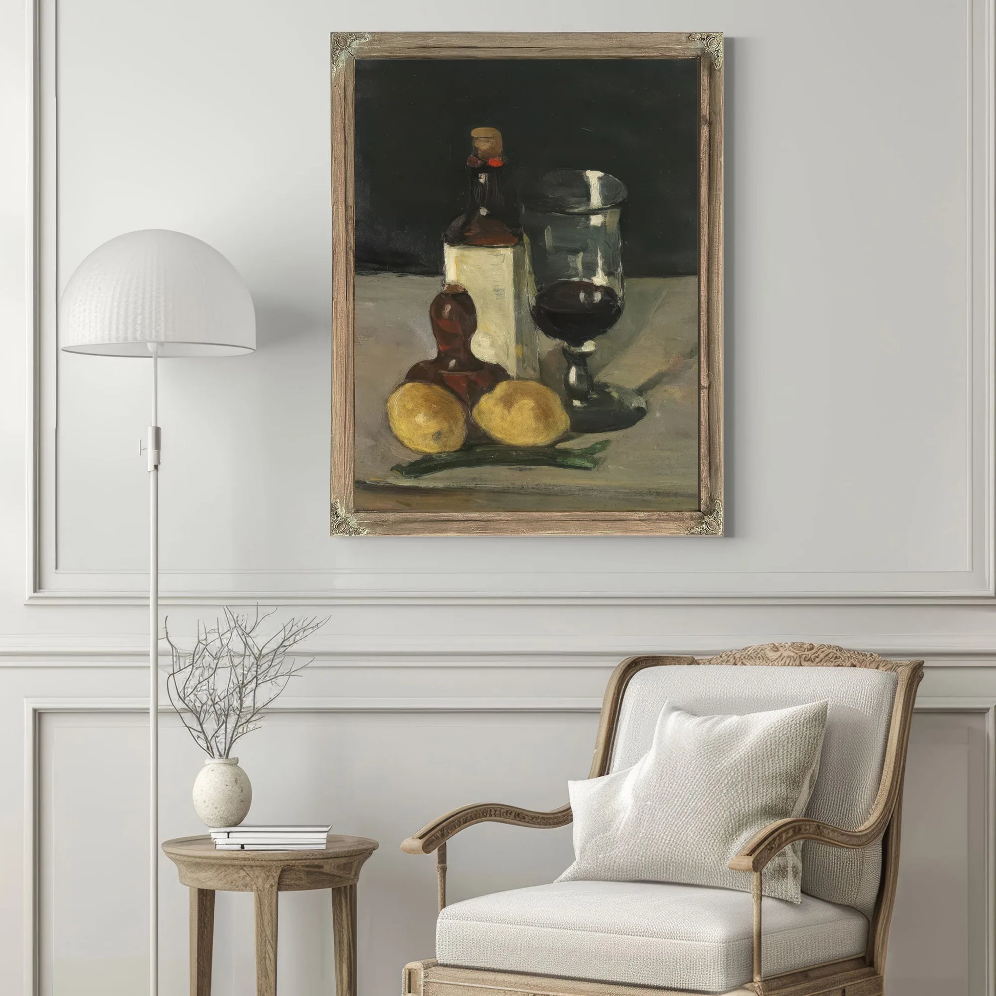 Still Life With Bottle, Glass, And Lemons By Paul Cezanne Fine Art Print