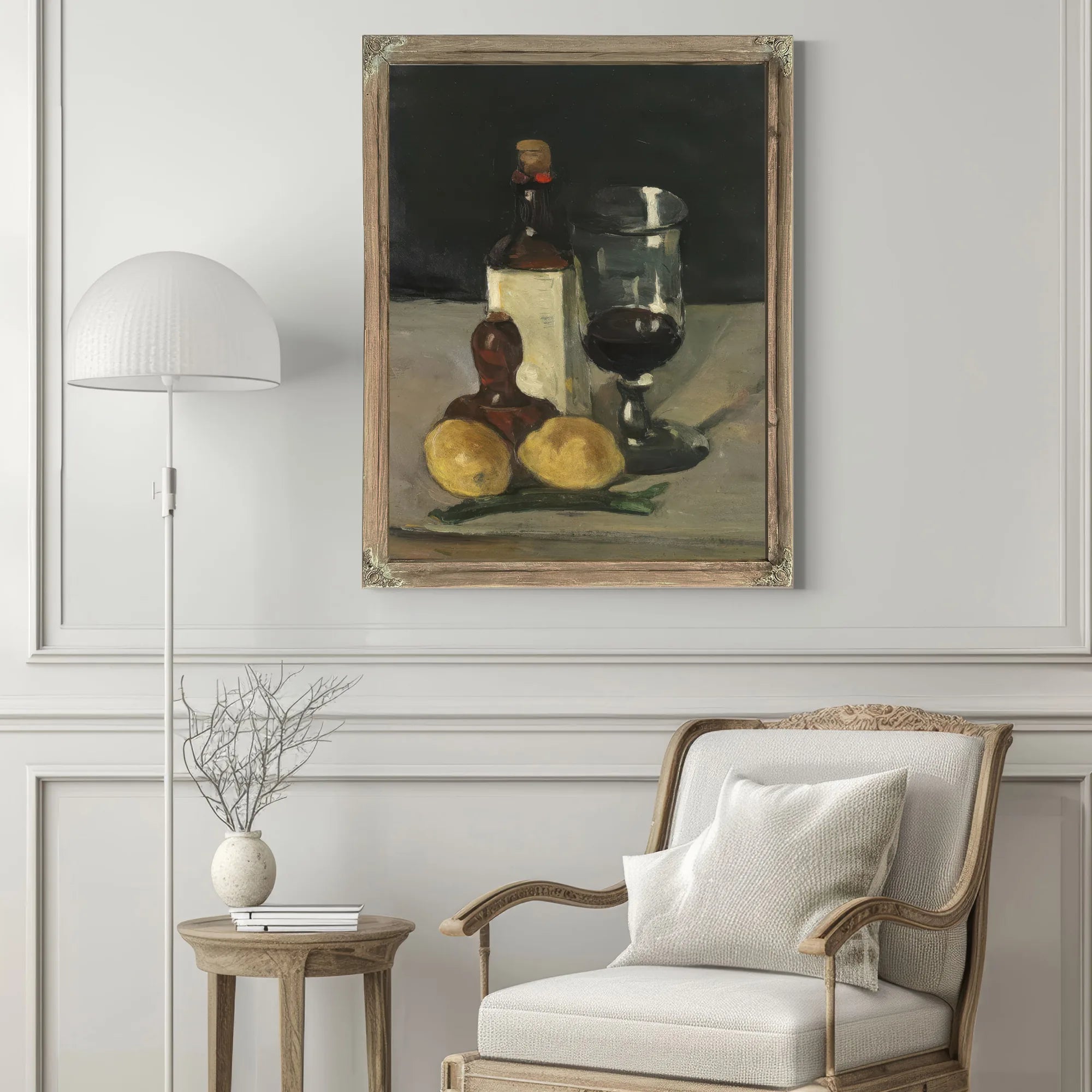 Still Life With Bottle, Glass, And Lemons By Paul Cezanne Fine Art Print