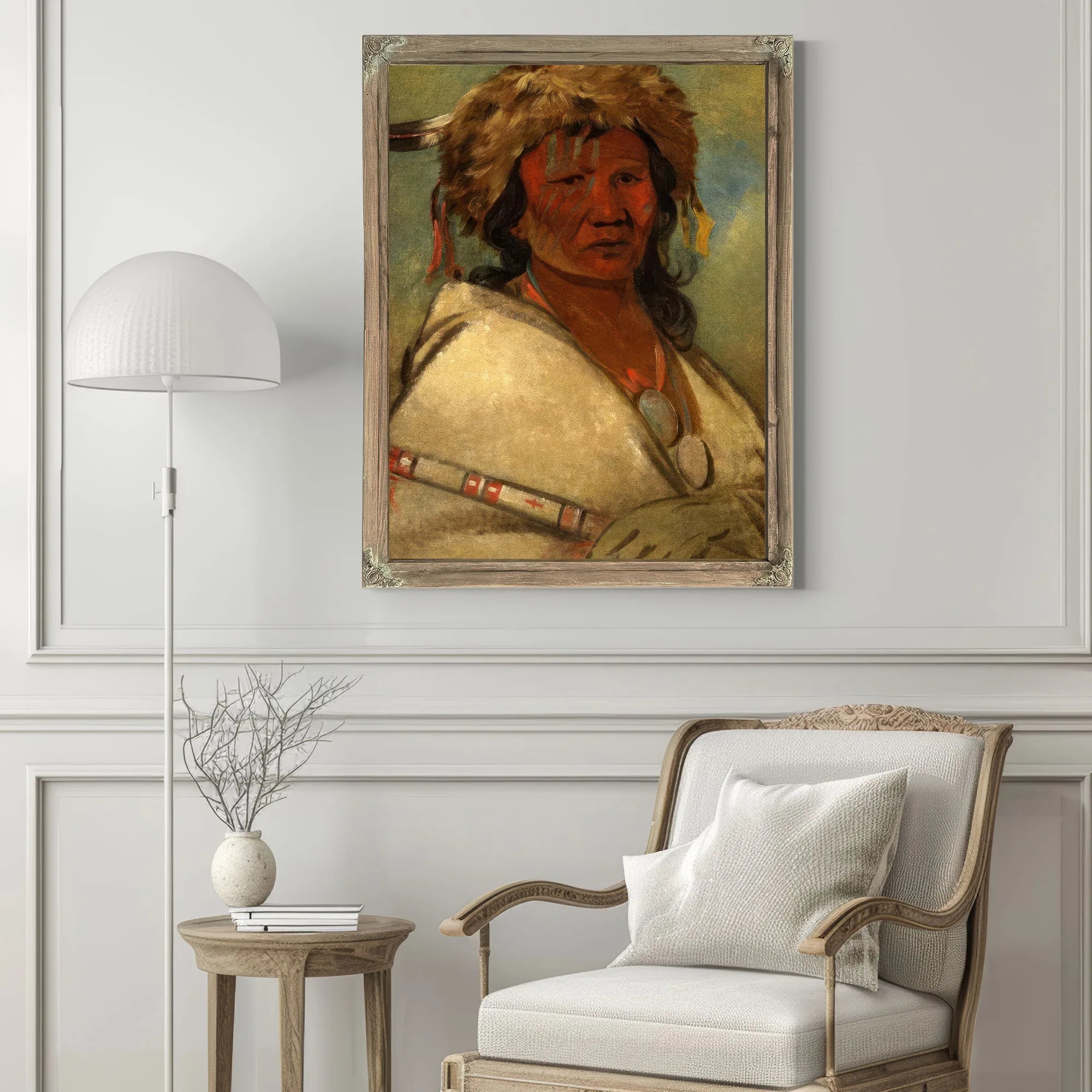 Great Hero, A Chief By George Catlin Fine Art Print