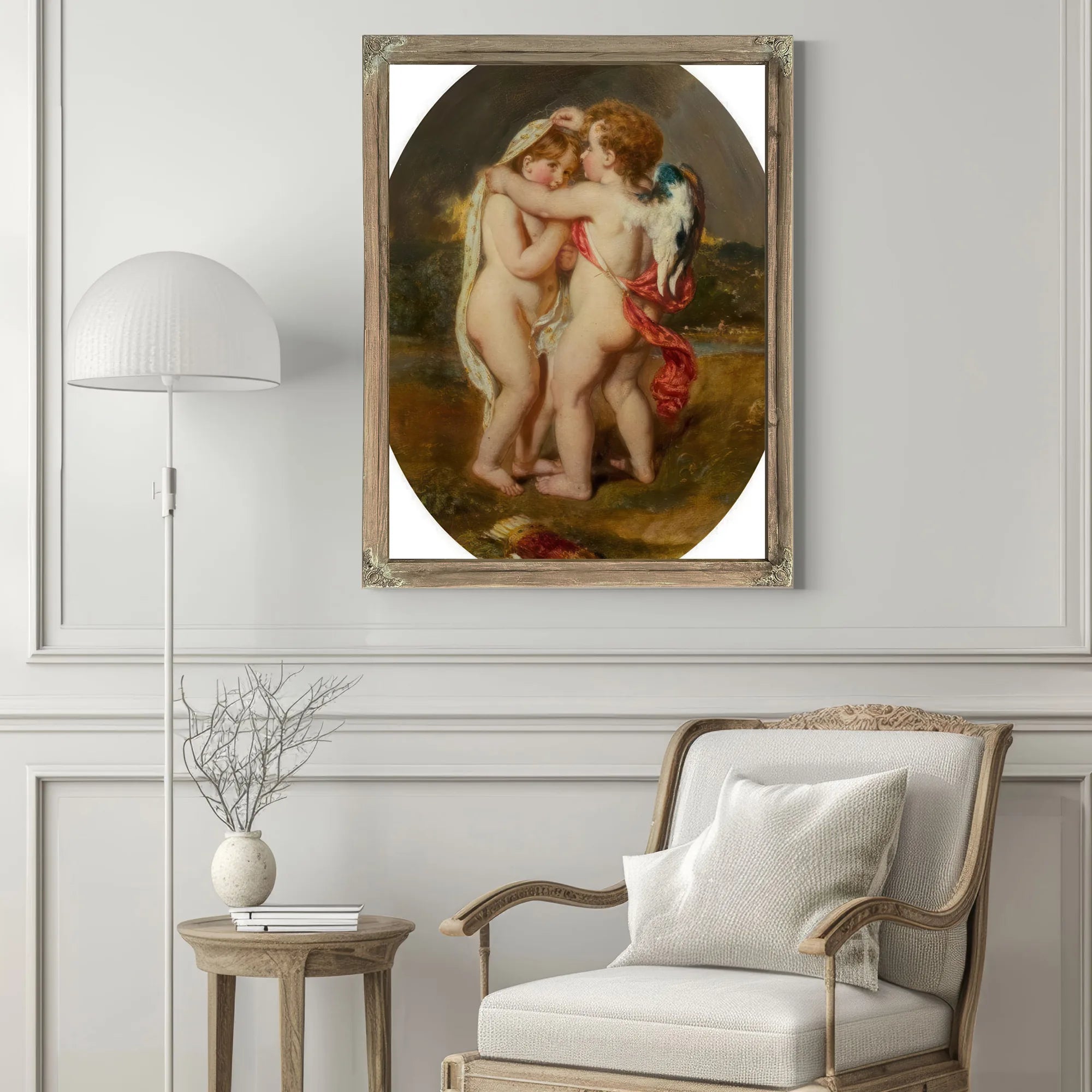 Cupid Sheltering His Darling From The Approaching Storm By William Etty Fine Art Print