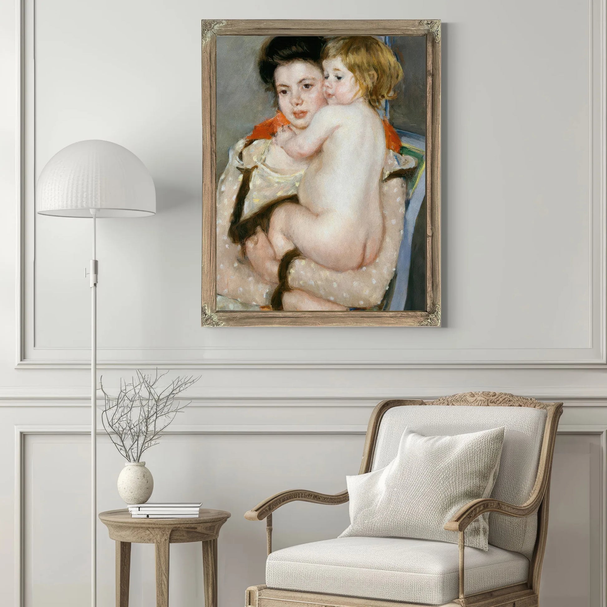 Reine Lefebvre Holding A Nude Baby (Mother And Child) By Mary Cassatt Fine Art Print