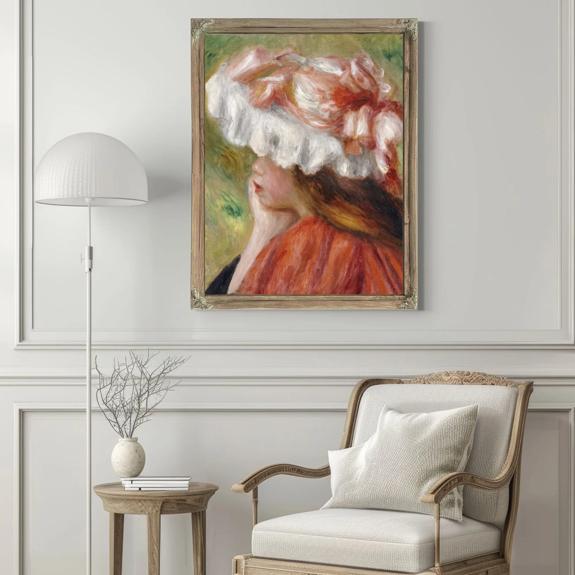 Head Of A Young Girl In A Red Hat 1 By Pierre Auguste Renoir Fine Art Print
