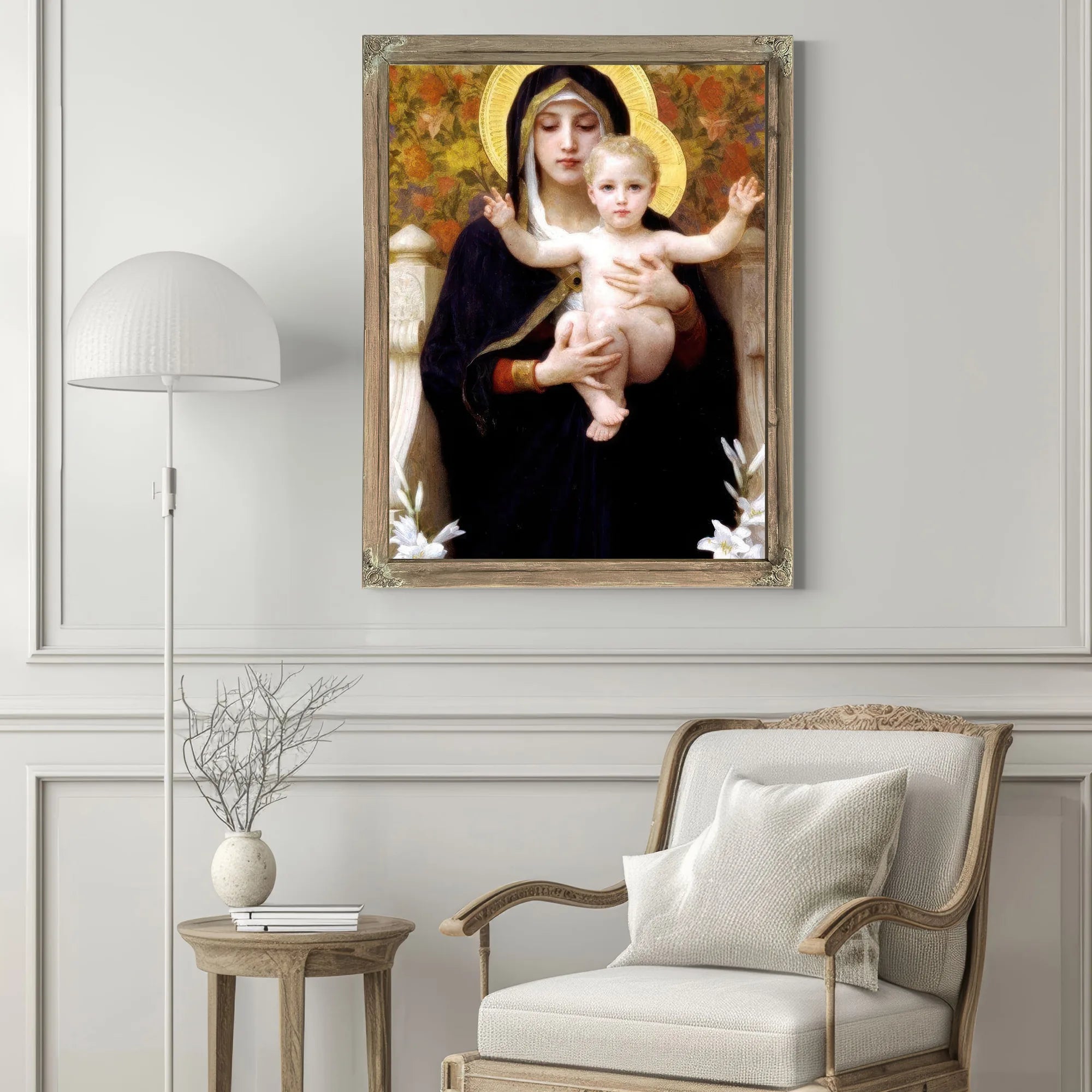 The Madonna Of The Lilies 1899 By William Adolphe Bouguereau Fine Art Print