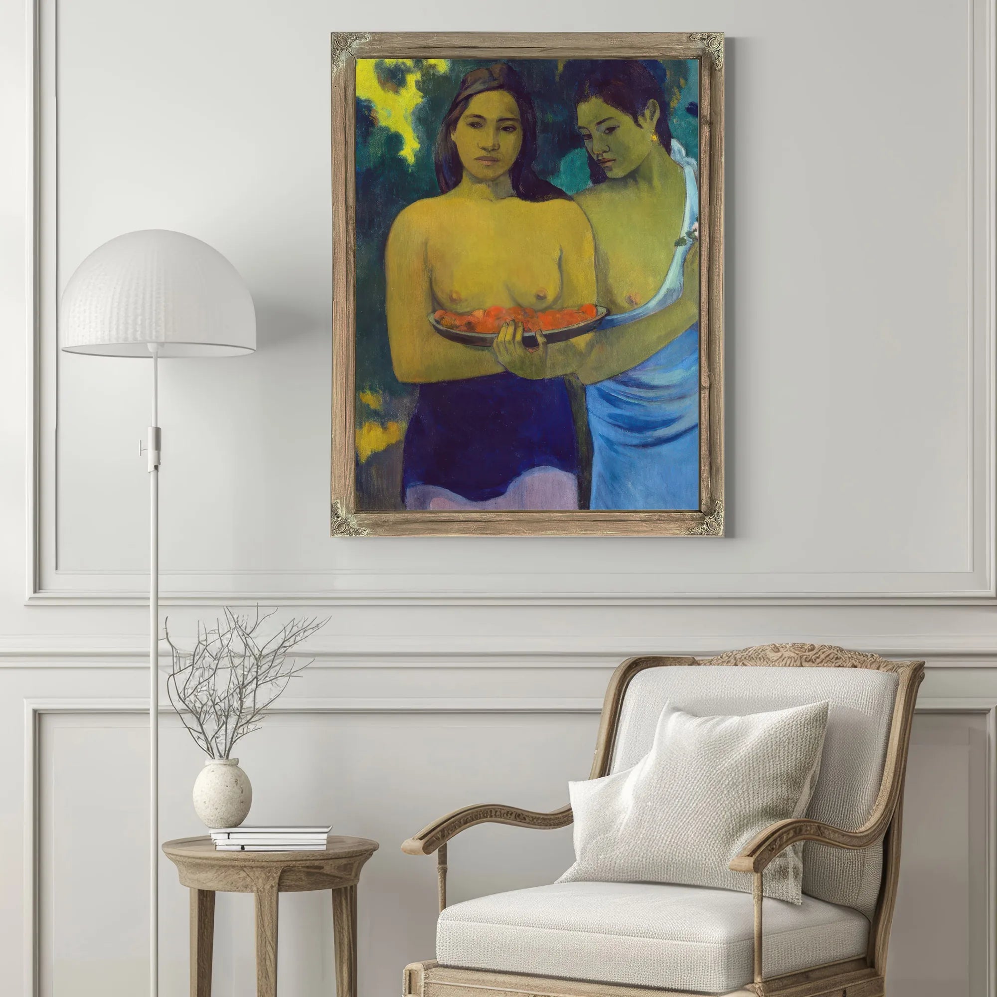 Two Tahitian Women By Eugene Henri Paul Gauguin Fine Art Print