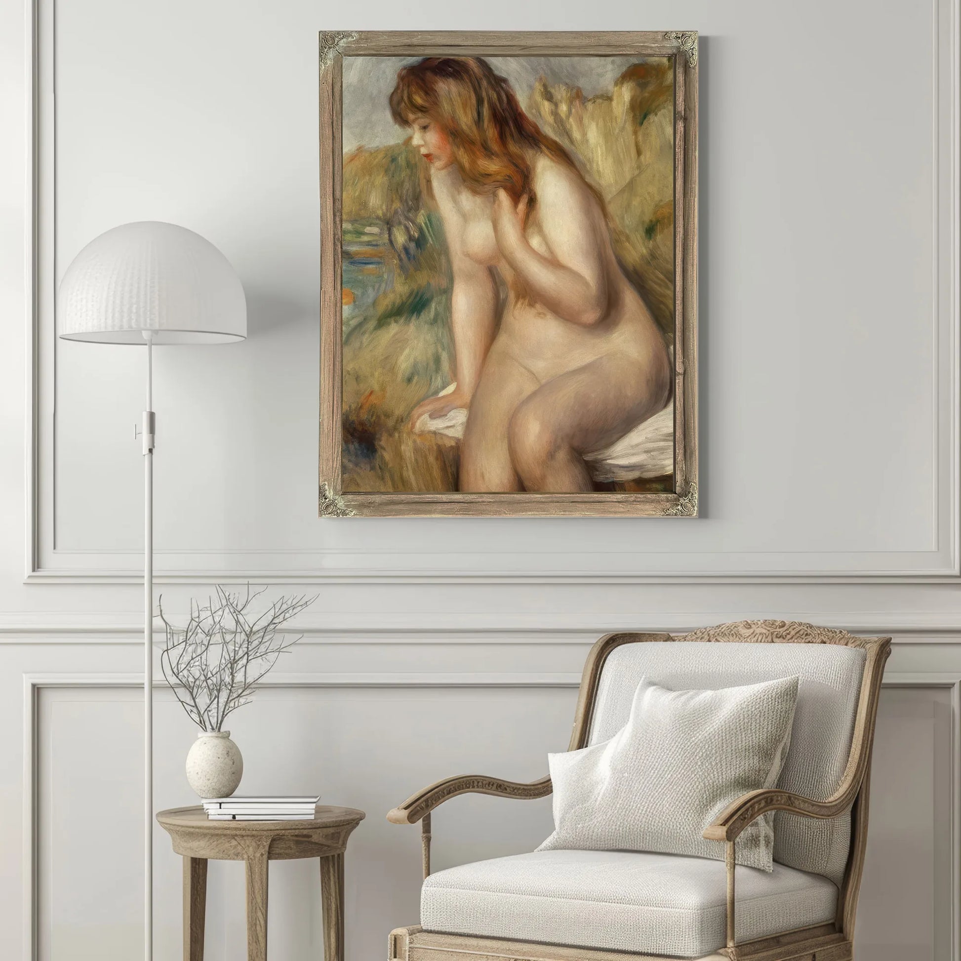 Bather Seated On A Rock By Pierre Auguste Renoir Fine Art Print