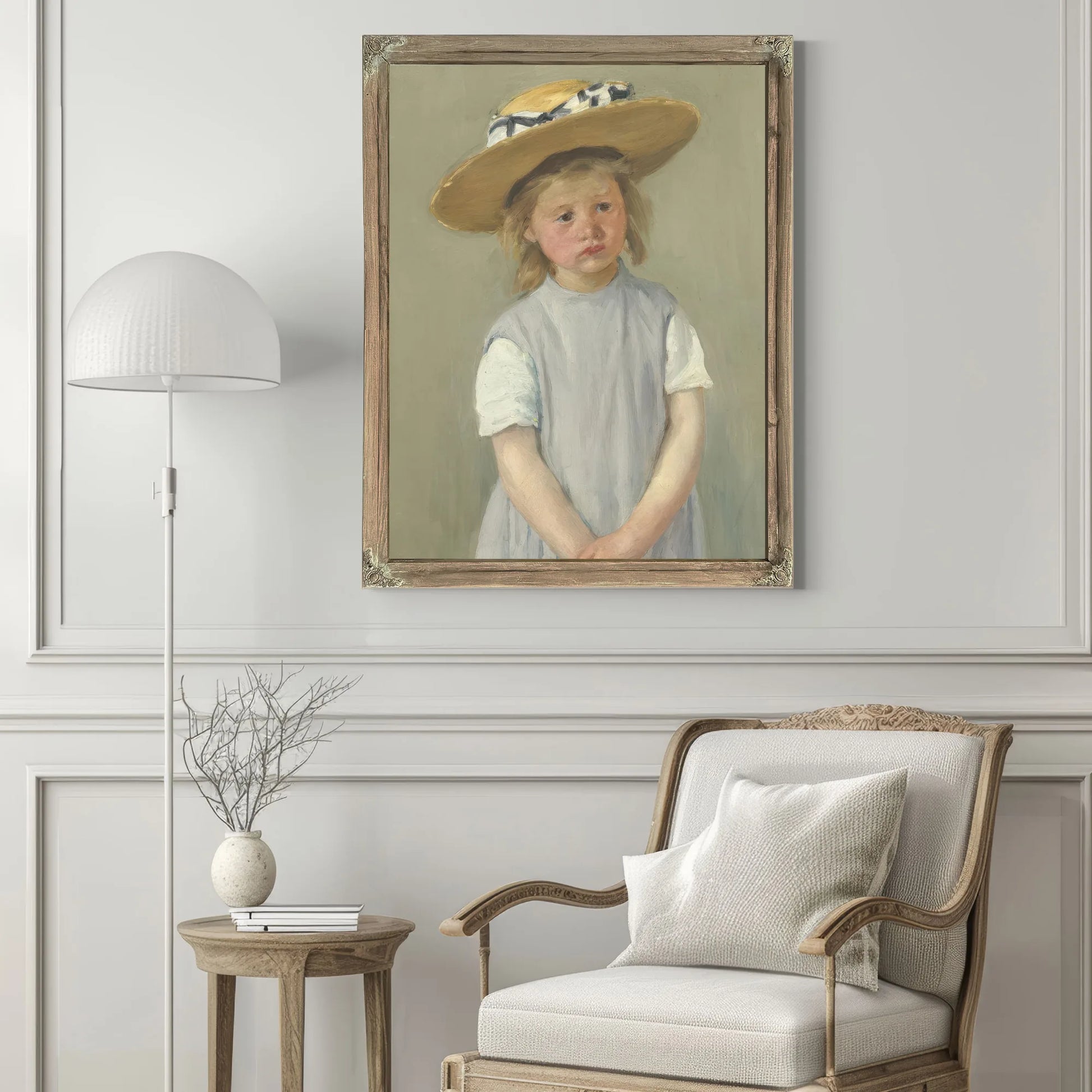 Child In A Straw Hat By Mary Cassatt Fine Art Print