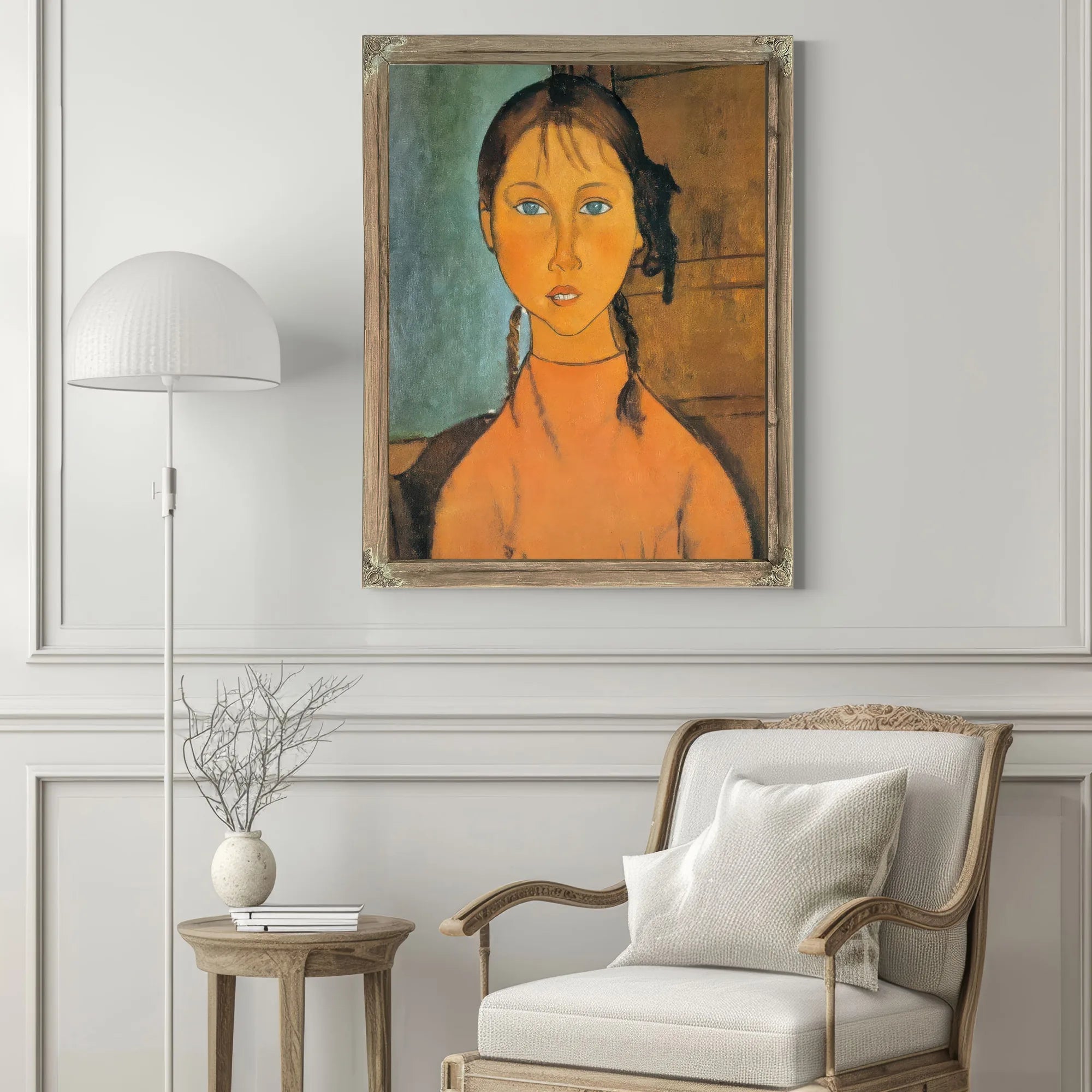 Girl With Braids 1918 By Amedeo Modigliani Fine Art Print