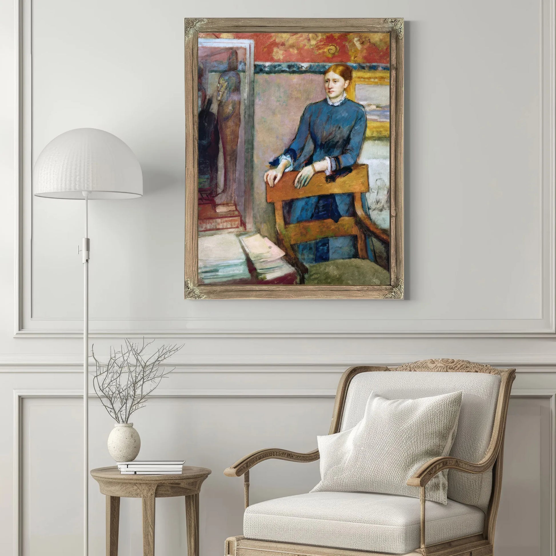Helene Rouart In Her Father's Study By Edgar Degas Fine Art Print