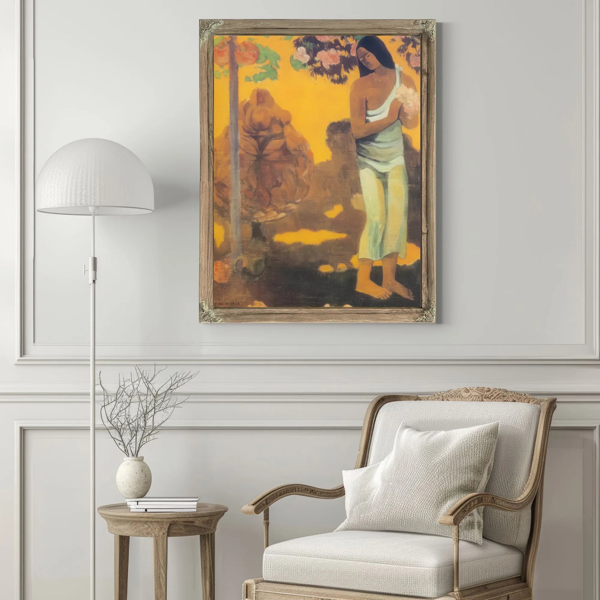 Te Avae No Maria ( The Month Of Mary) Or Woman Carrying Flowers By Paul Gauguin Fine Art Print