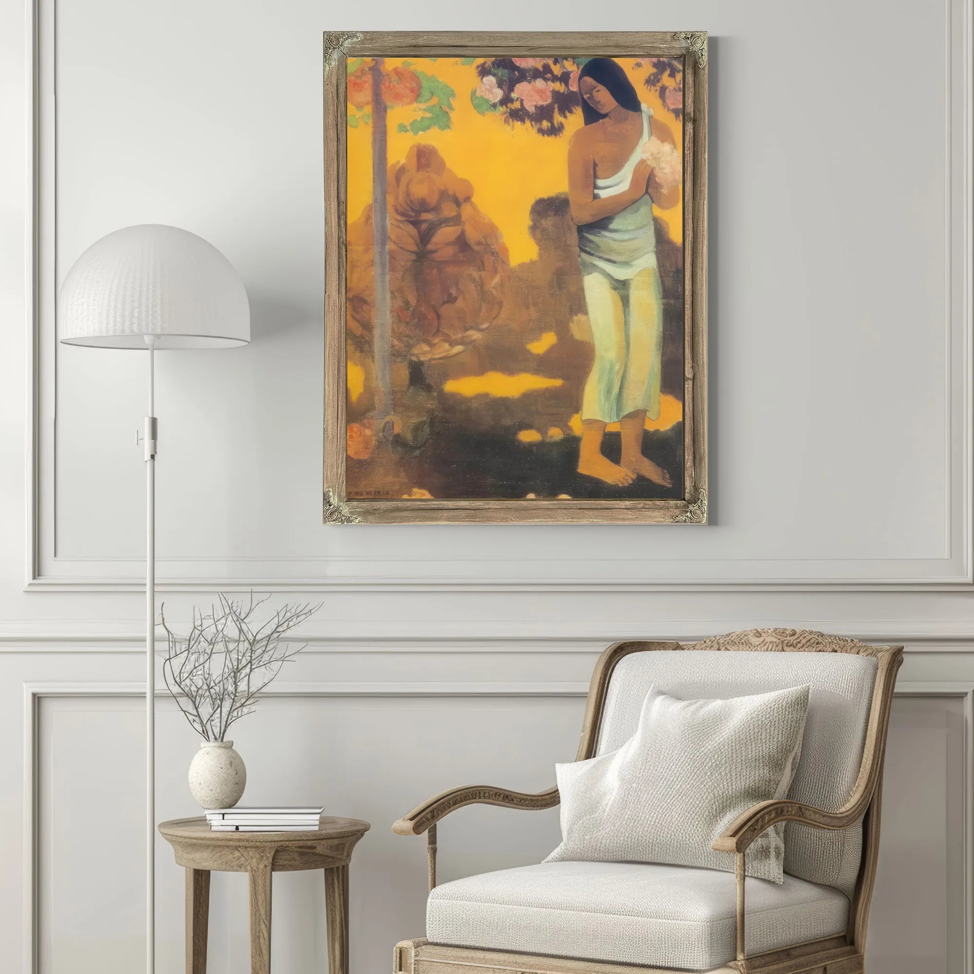 Te Avae No Maria ( The Month Of Mary) Or Woman Carrying Flowers By Paul Gauguin Fine Art Print