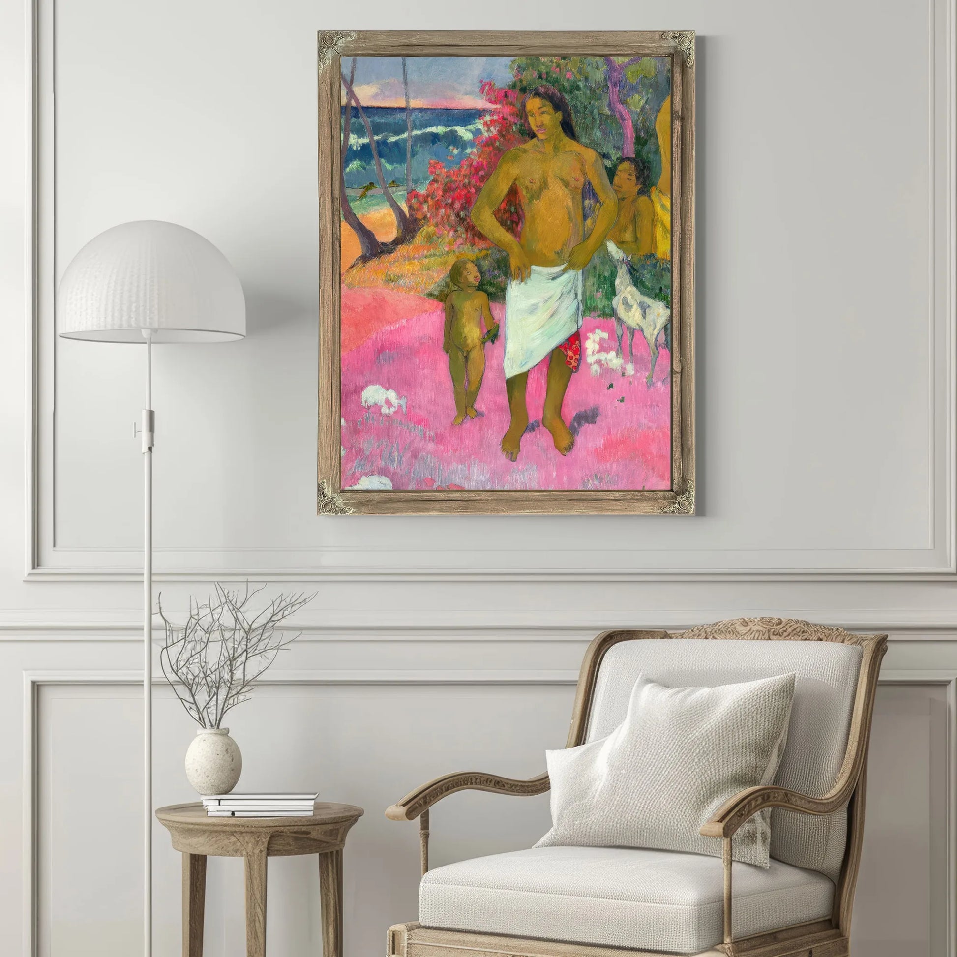 A Walk By The Sea By Eugene Henri Paul Gauguin Fine Art Print