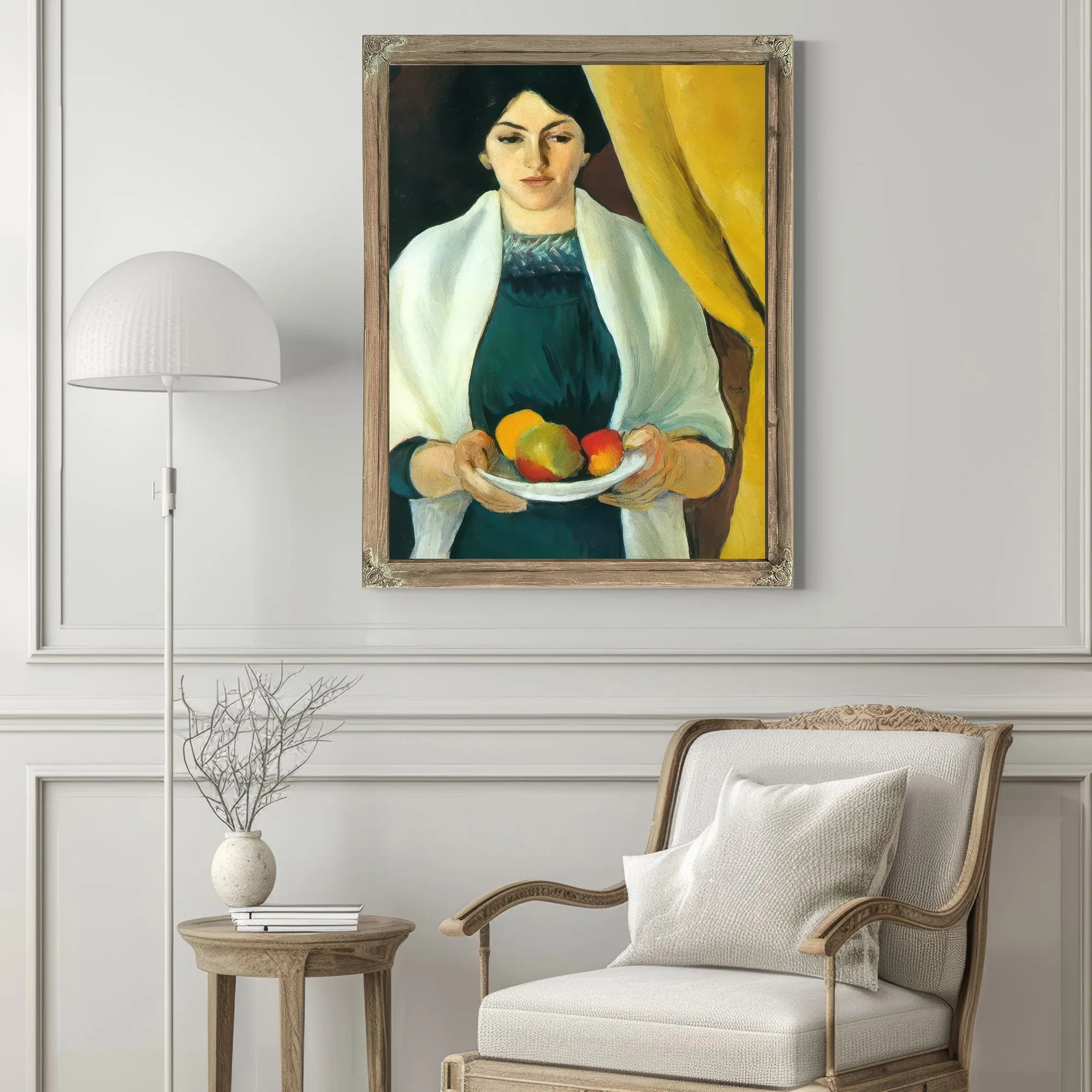 Portrait With Apples By August Macke Fine Art Print