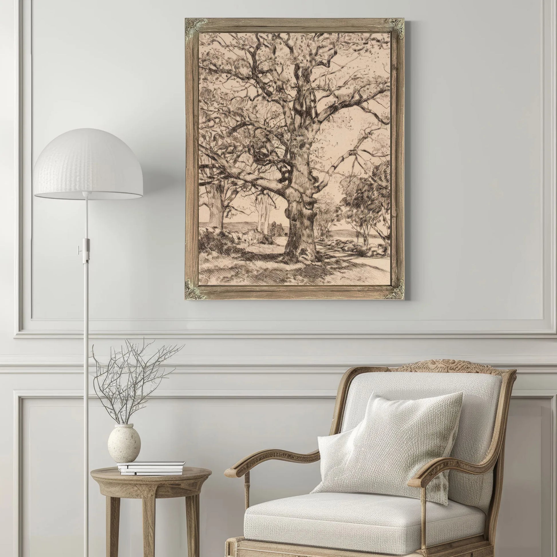 Wayside Inn Oaks In Spring By Childe Hassam Fine Art Print