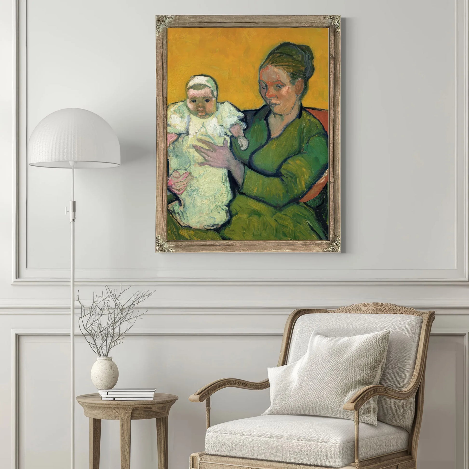 Portrait Of Madame Augustine Roulin And Baby Marcelle By Vincent Van Gogh Fine Art Print