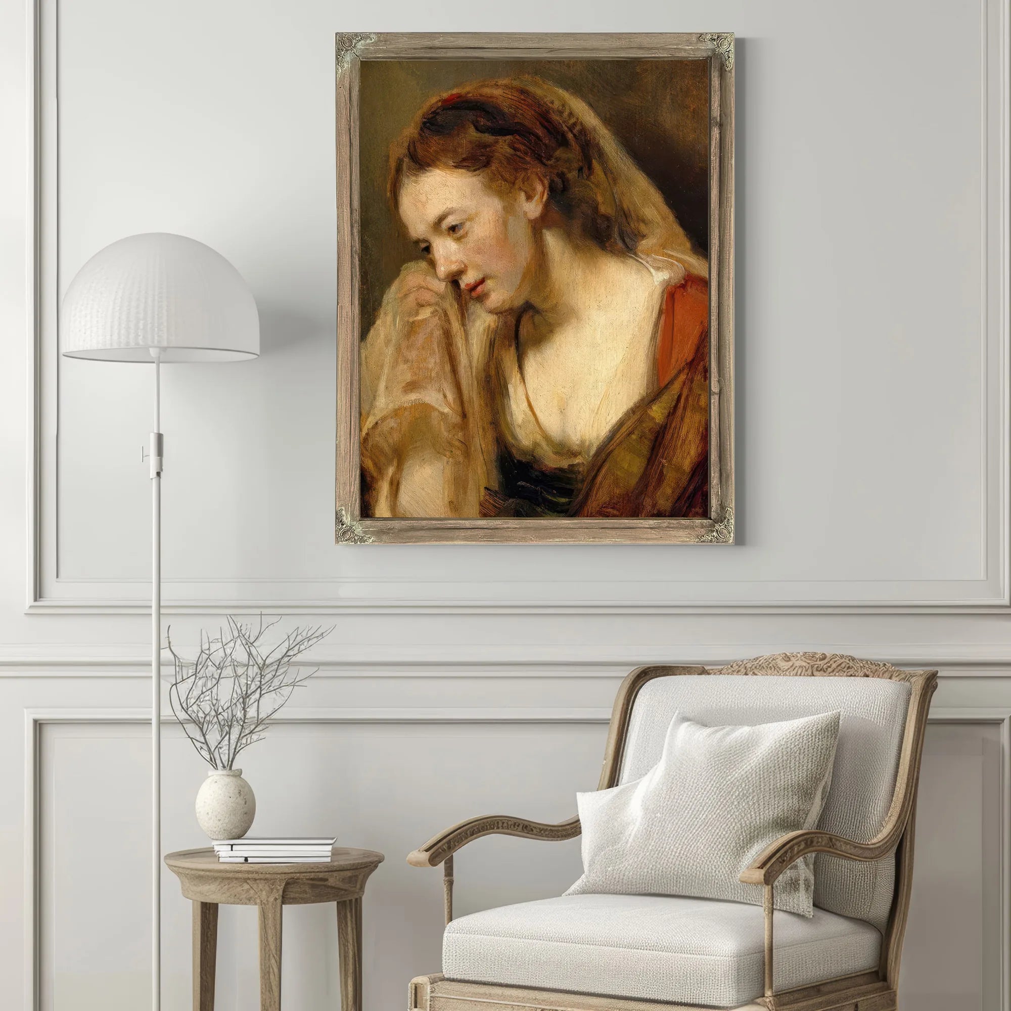 A Weeping Woman By Rembrandt Fine Art Print