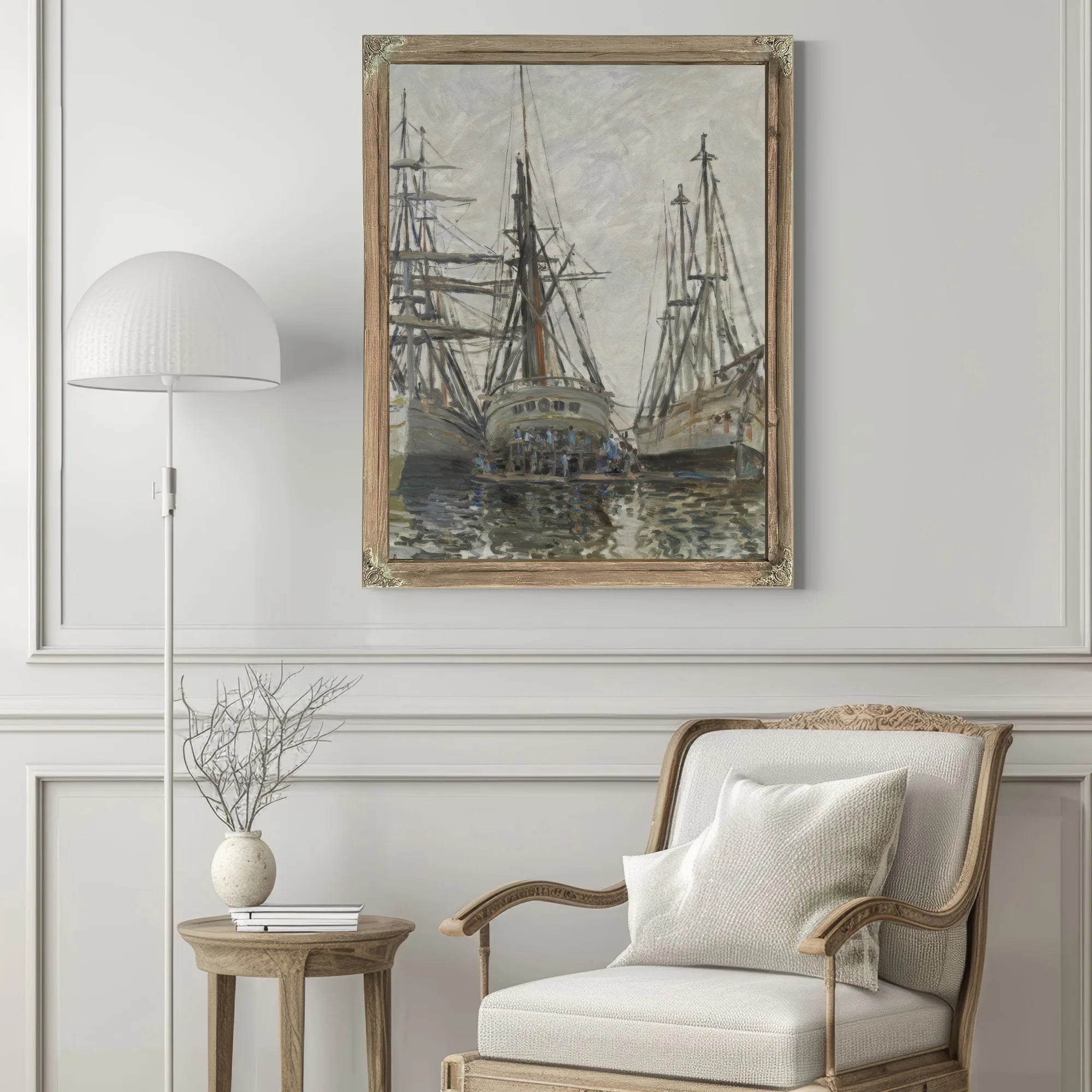 Boats In A Harbour By Claude Monet Fine Art Print