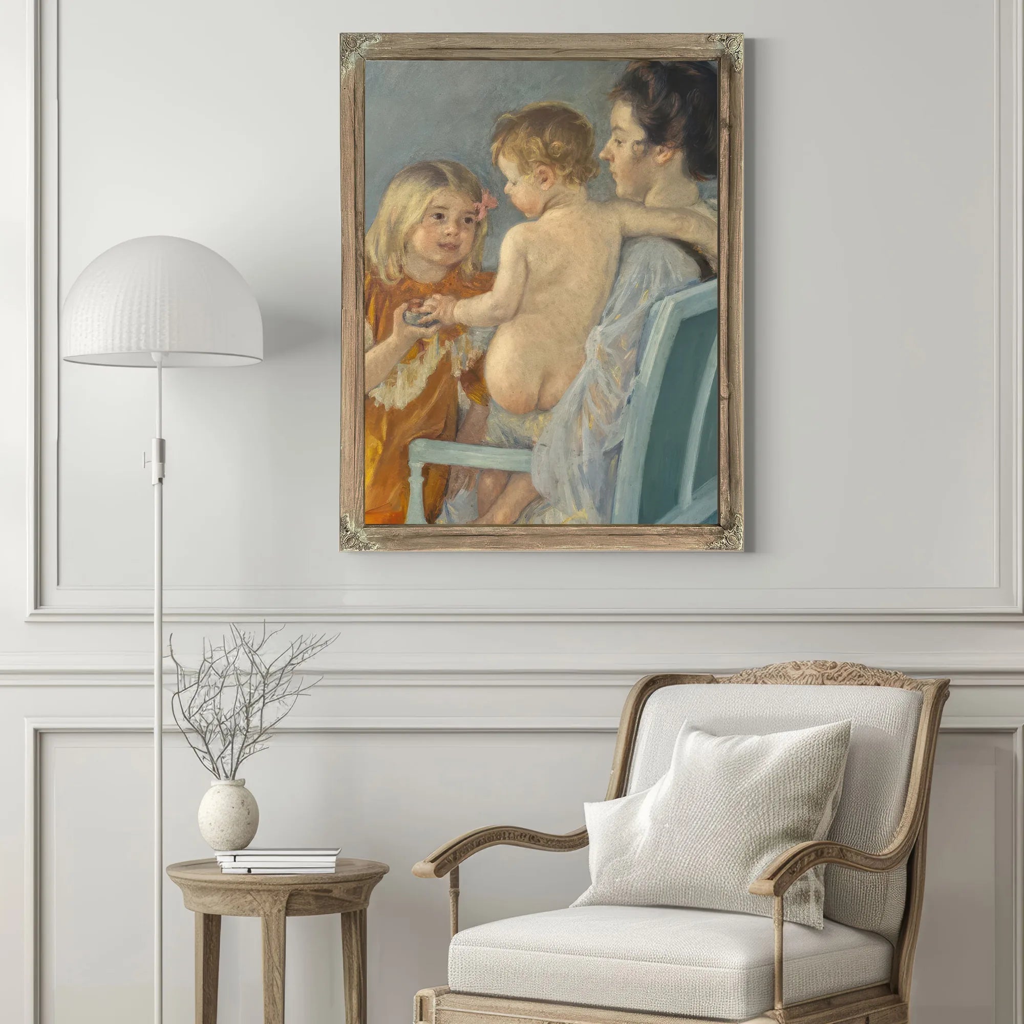 Sara Handing A Toy To The Baby By Mary Cassatt Fine Art Print