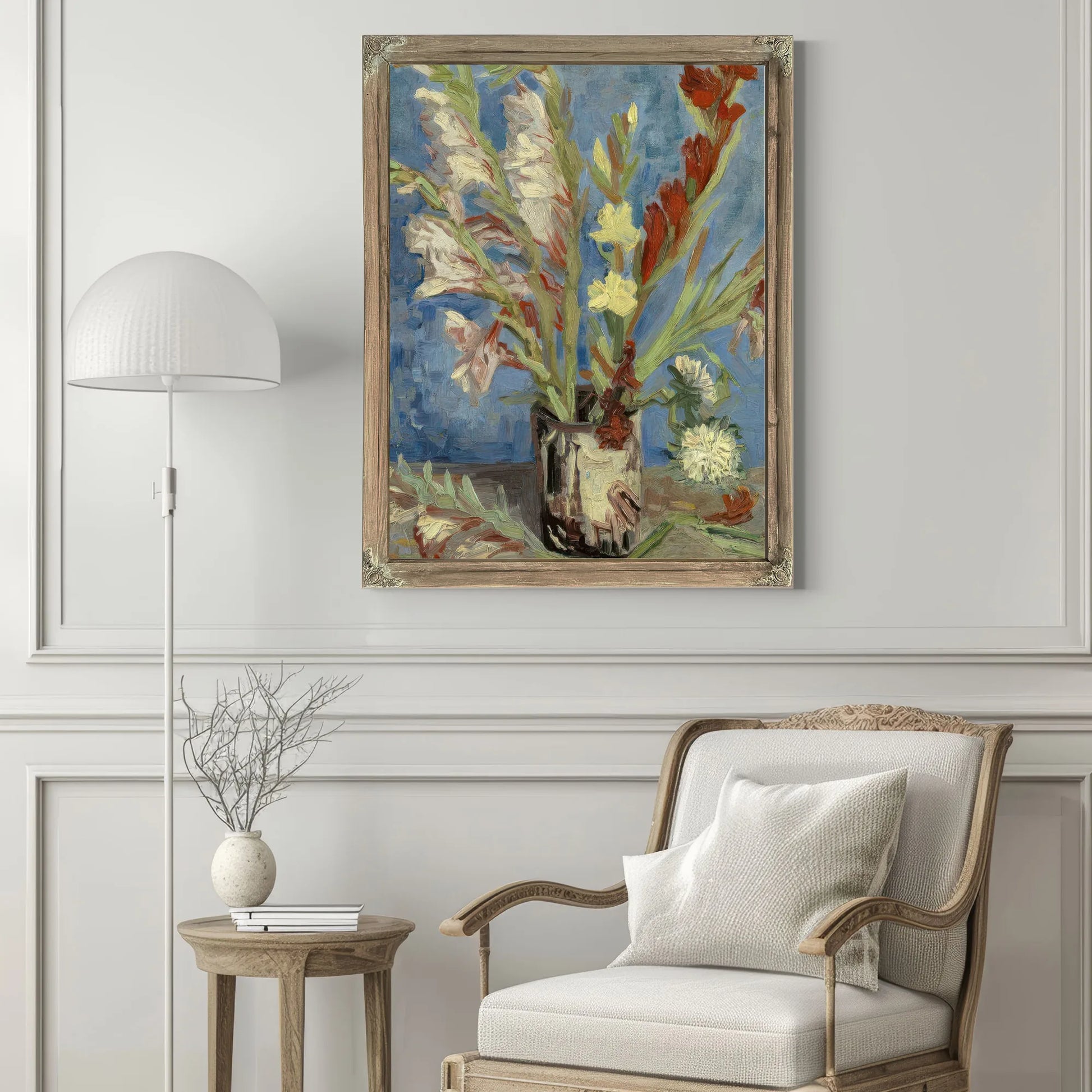 Vase With Gladioli And Chinese Asters By Vincent Van Gogh Fine Art Print