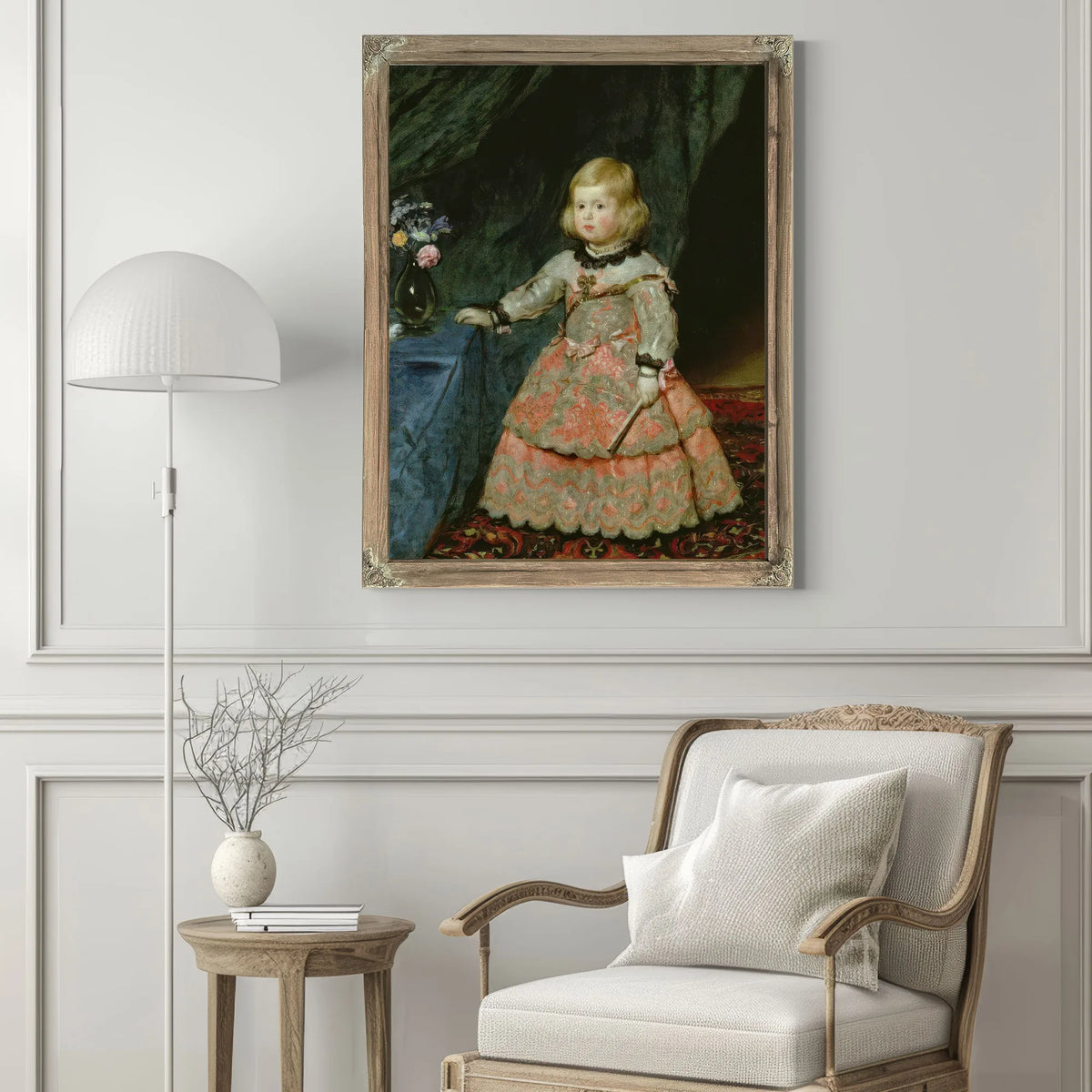 The Infanta Margarita Teresa Of Spain In A Red Dress By Diego Velazquez Fine Art Print