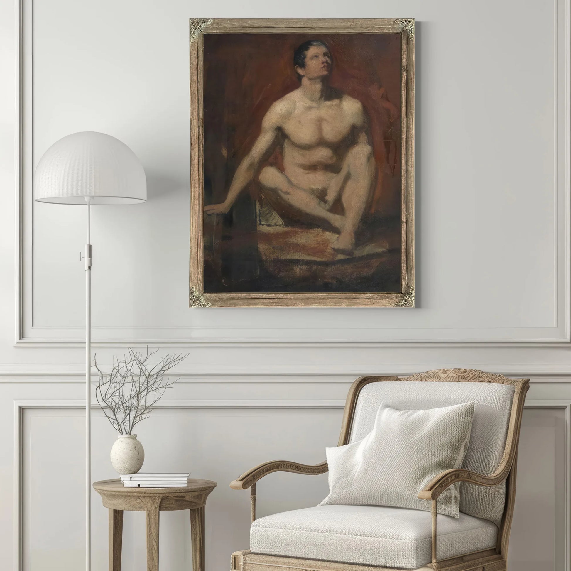 Seated Male Nude, Frontal View By William Etty Fine Art Print