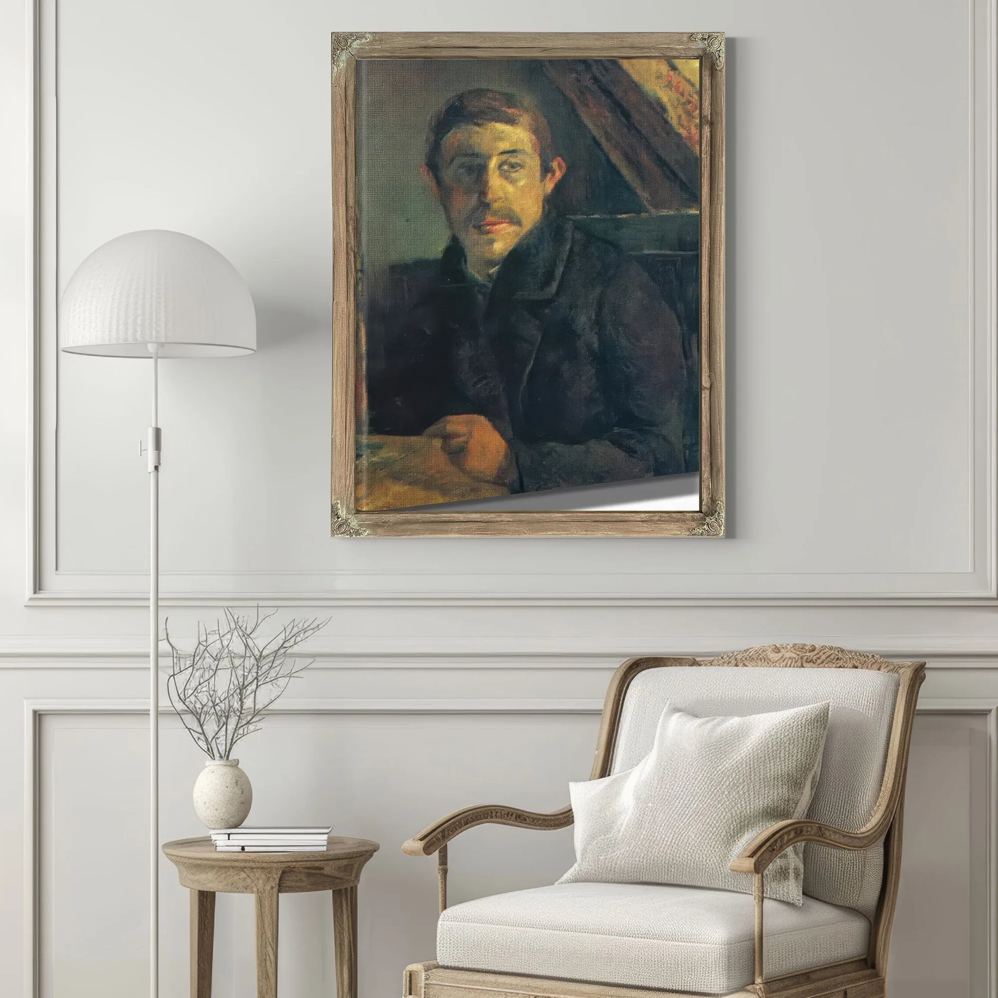 Self Portrait In Front Of Easel By Paul Gauguin Fine Art Print
