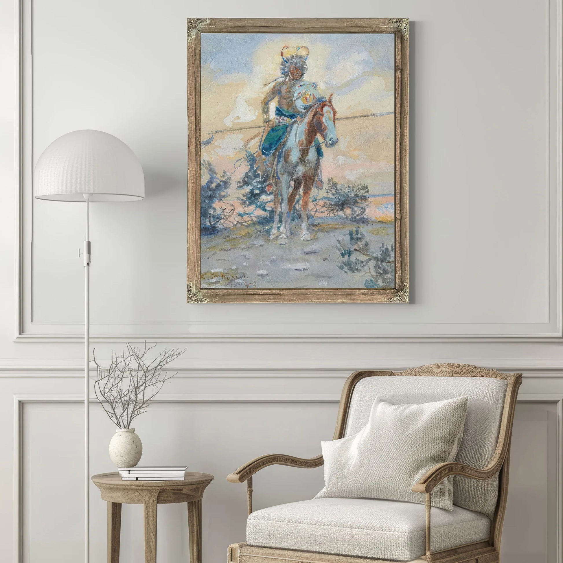 Cheyenne Warrior By Charles Marion Russell Fine Art Print