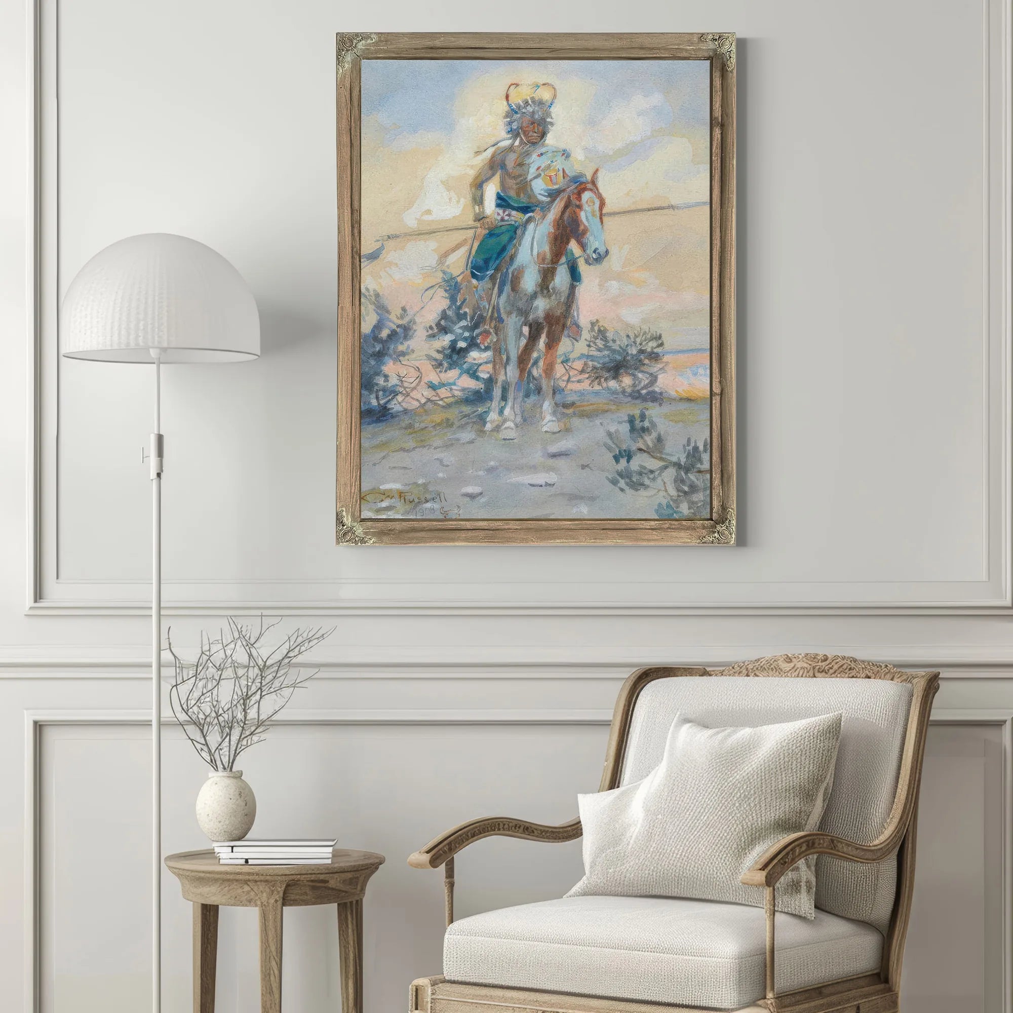 Cheyenne Warrior By Charles Marion Russell Fine Art Print