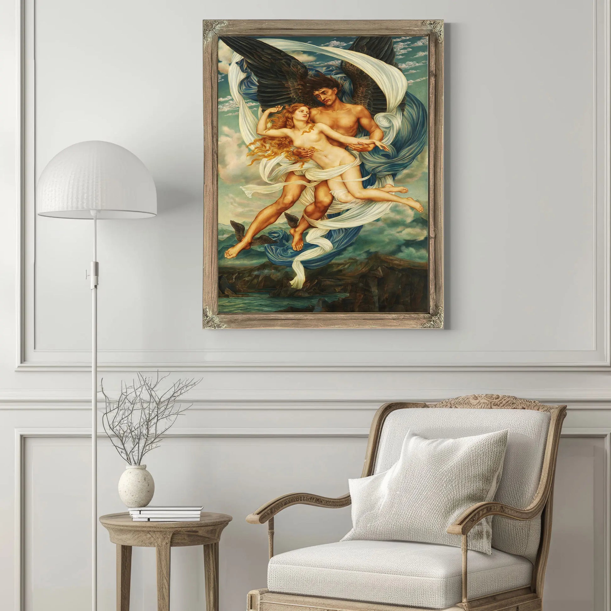 Boreas And Oreithyia by Evelyn De Morgan
