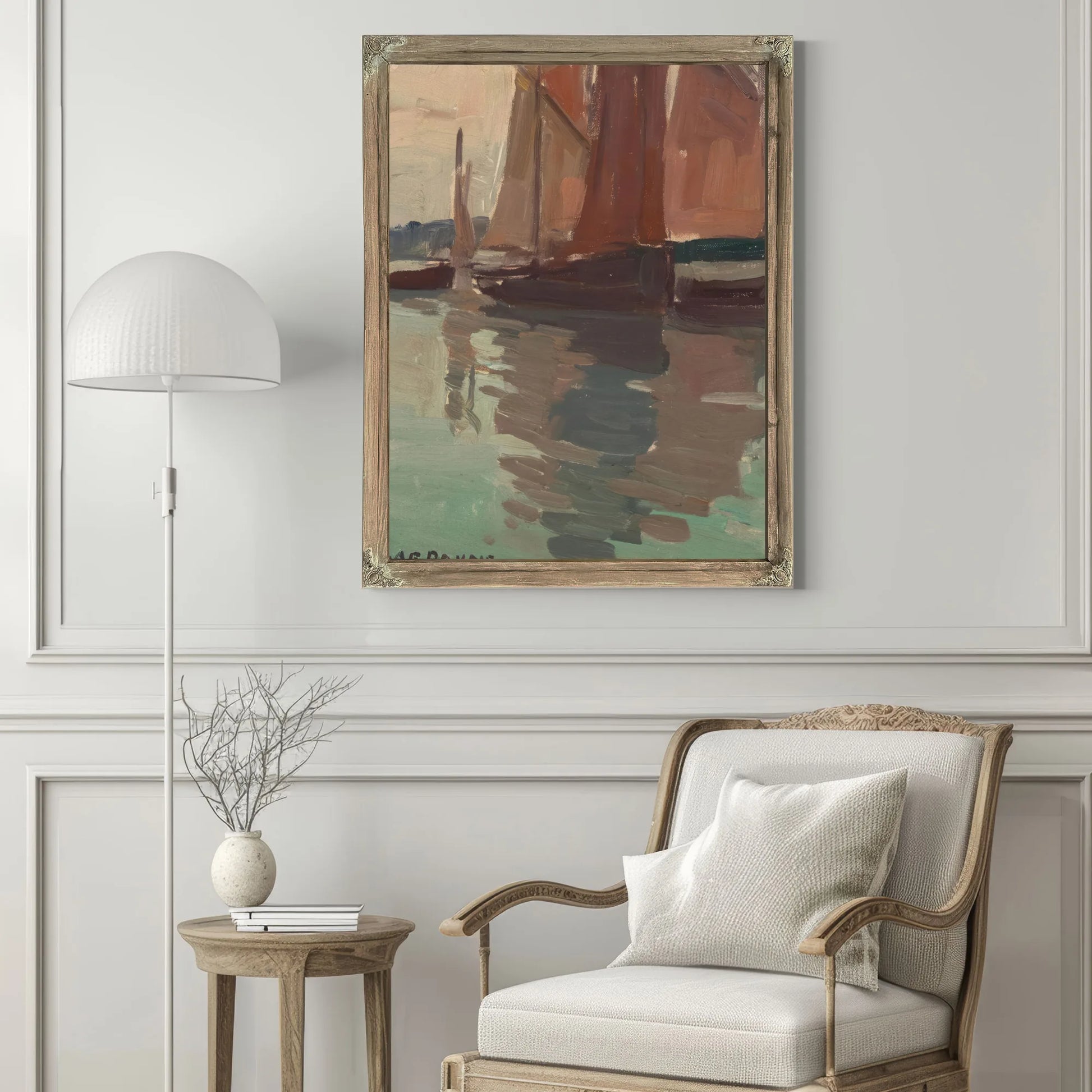 Boats With Red Sails By Edgar Payne Fine Art Print
