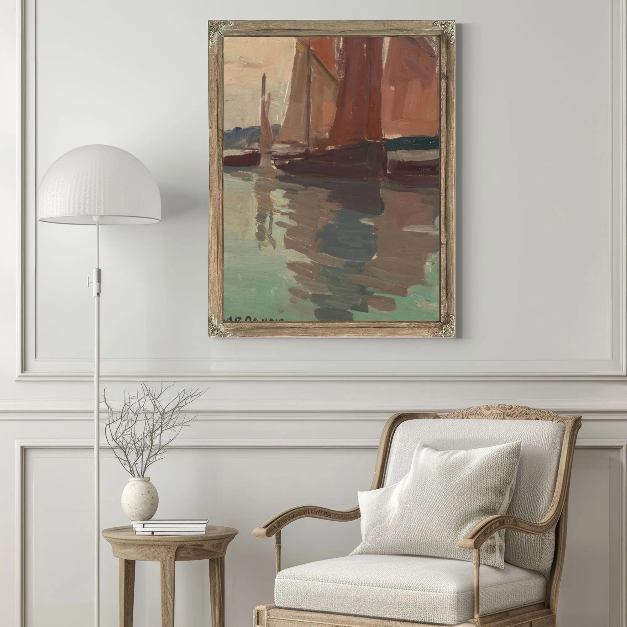 Boats With Red Sails By Edgar Payne Fine Art Print