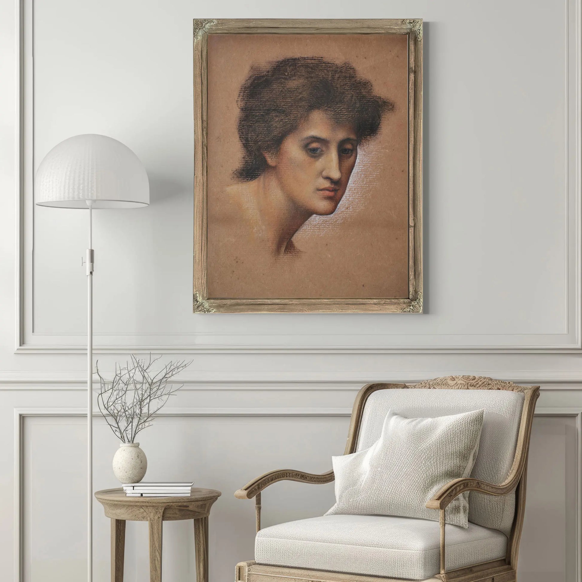 Study Of Female Head For The Cadence Of Autumn 1905 A by Evelyn De Morgan