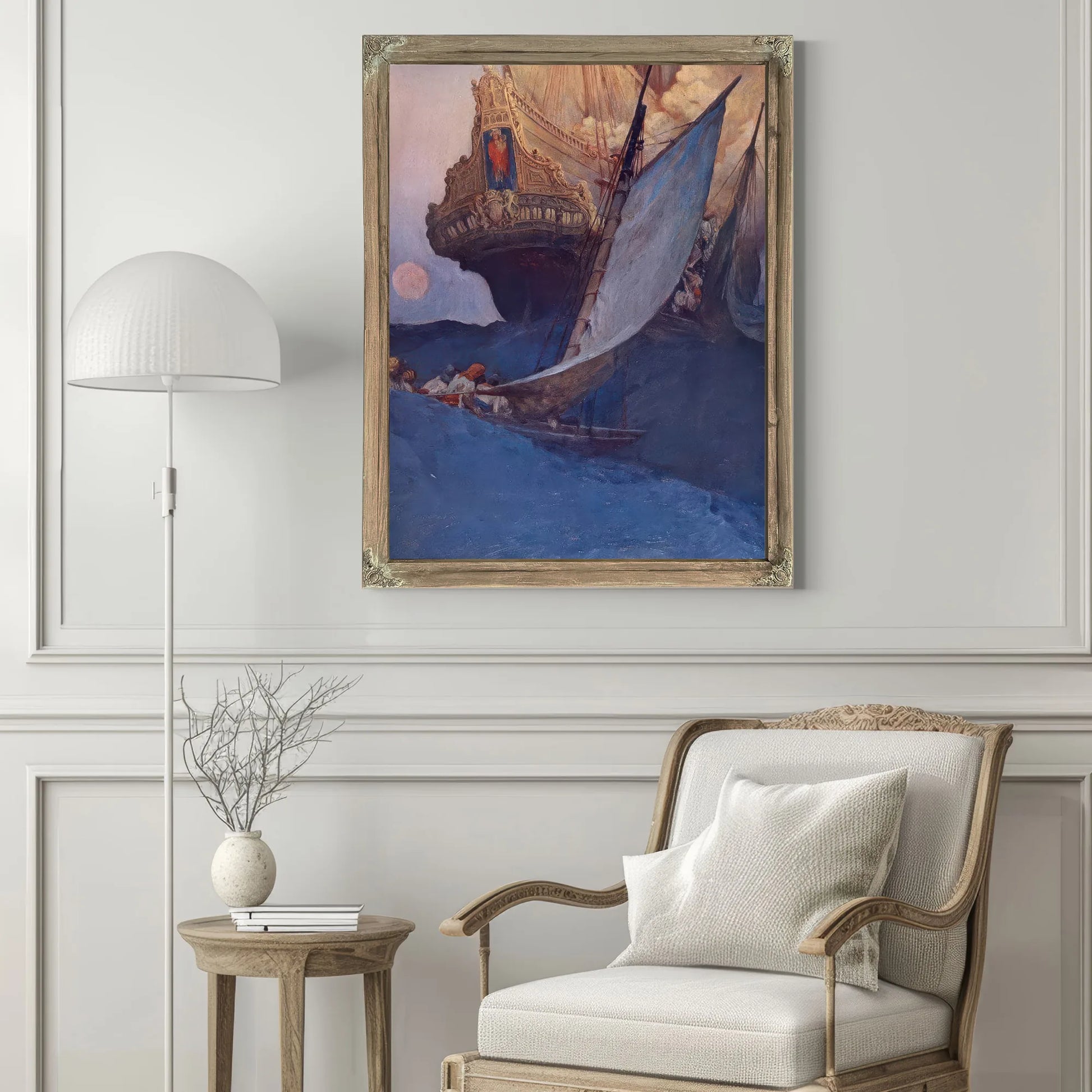 An Attack On A Galleon By Howard Pyle Fine Art Print