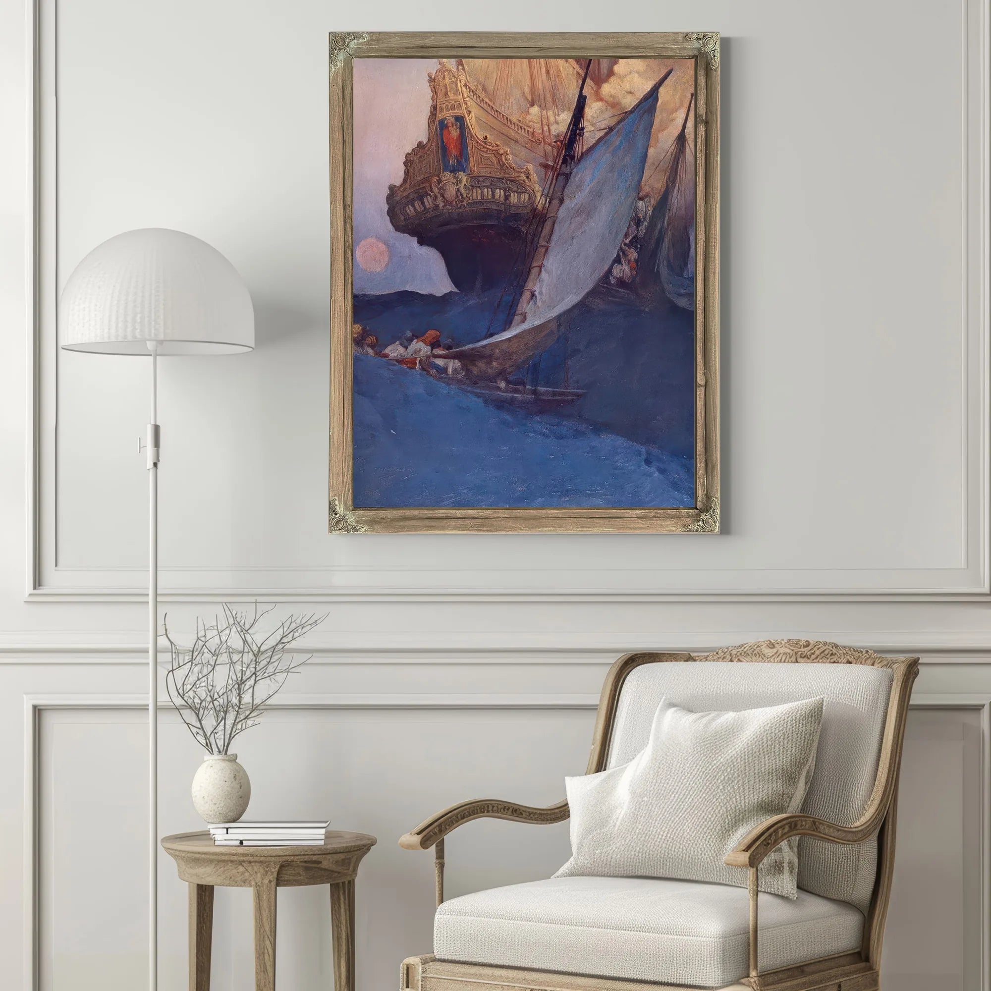 An Attack On A Galleon By Howard Pyle Fine Art Print