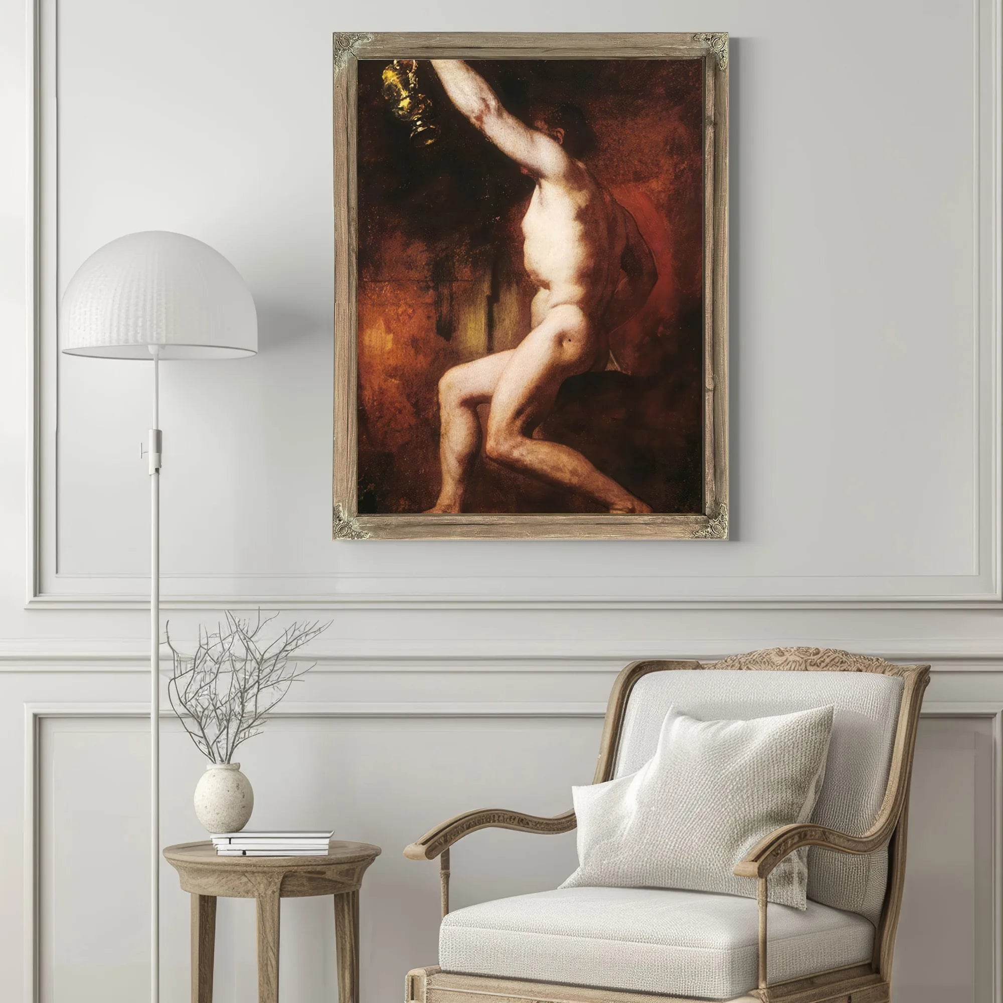 Male Nude Figure Holding A Jug By William Etty Fine Art Print